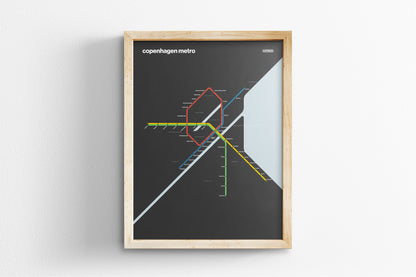 Copenhagen Metro / Dark Mode System Map