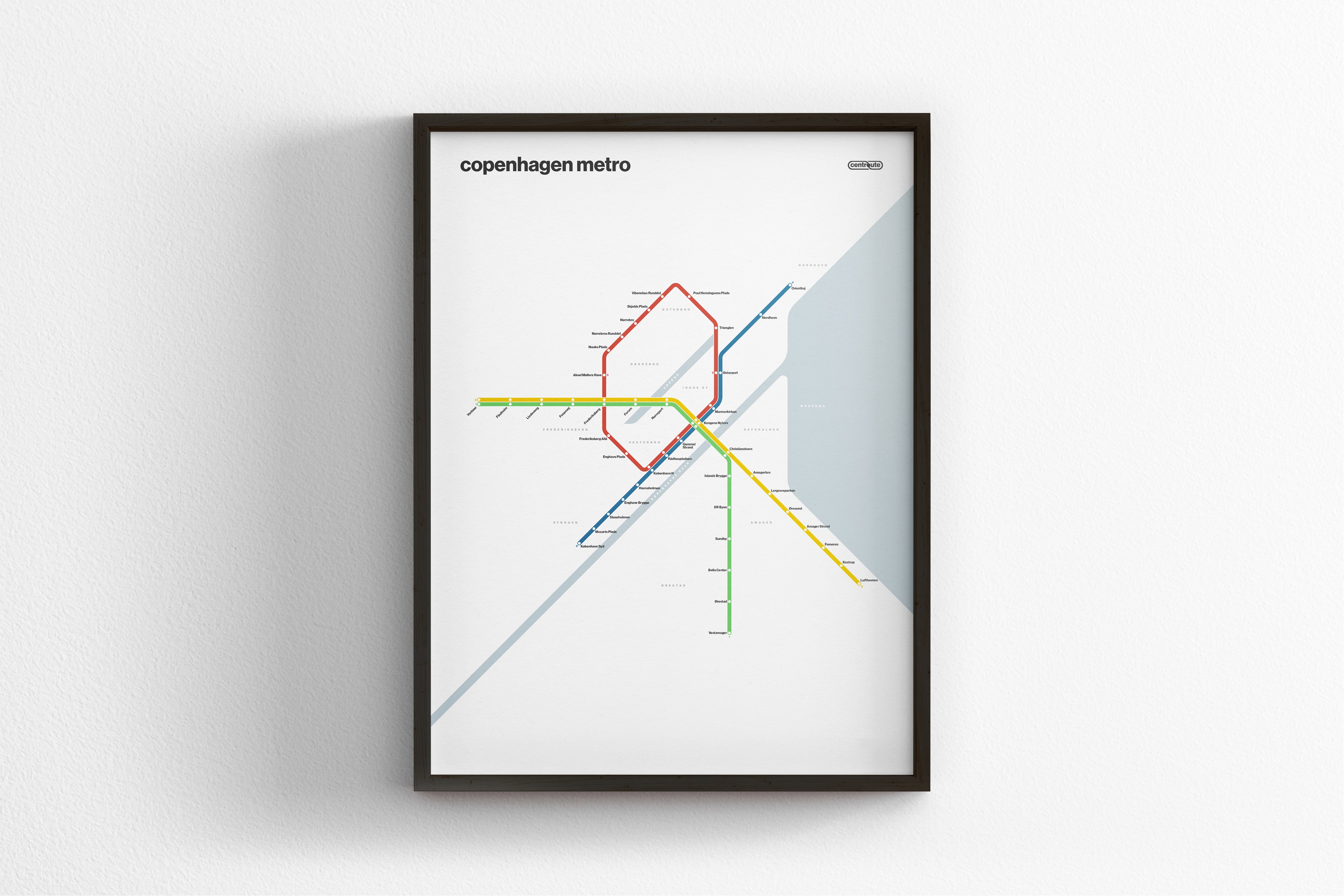 Copenhagen Metro / Light Mode System Map