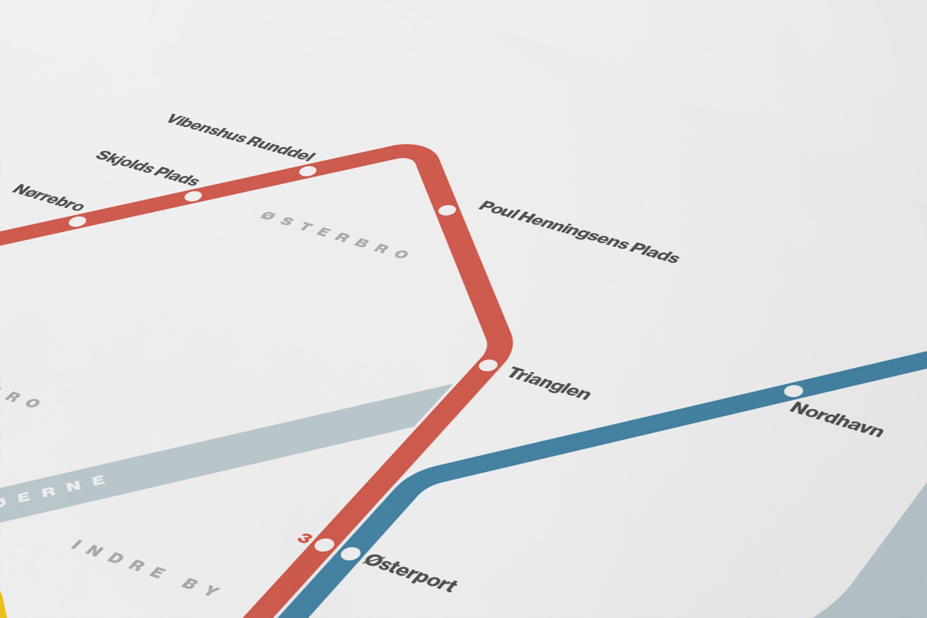Copenhagen Metro / Light Mode System Map