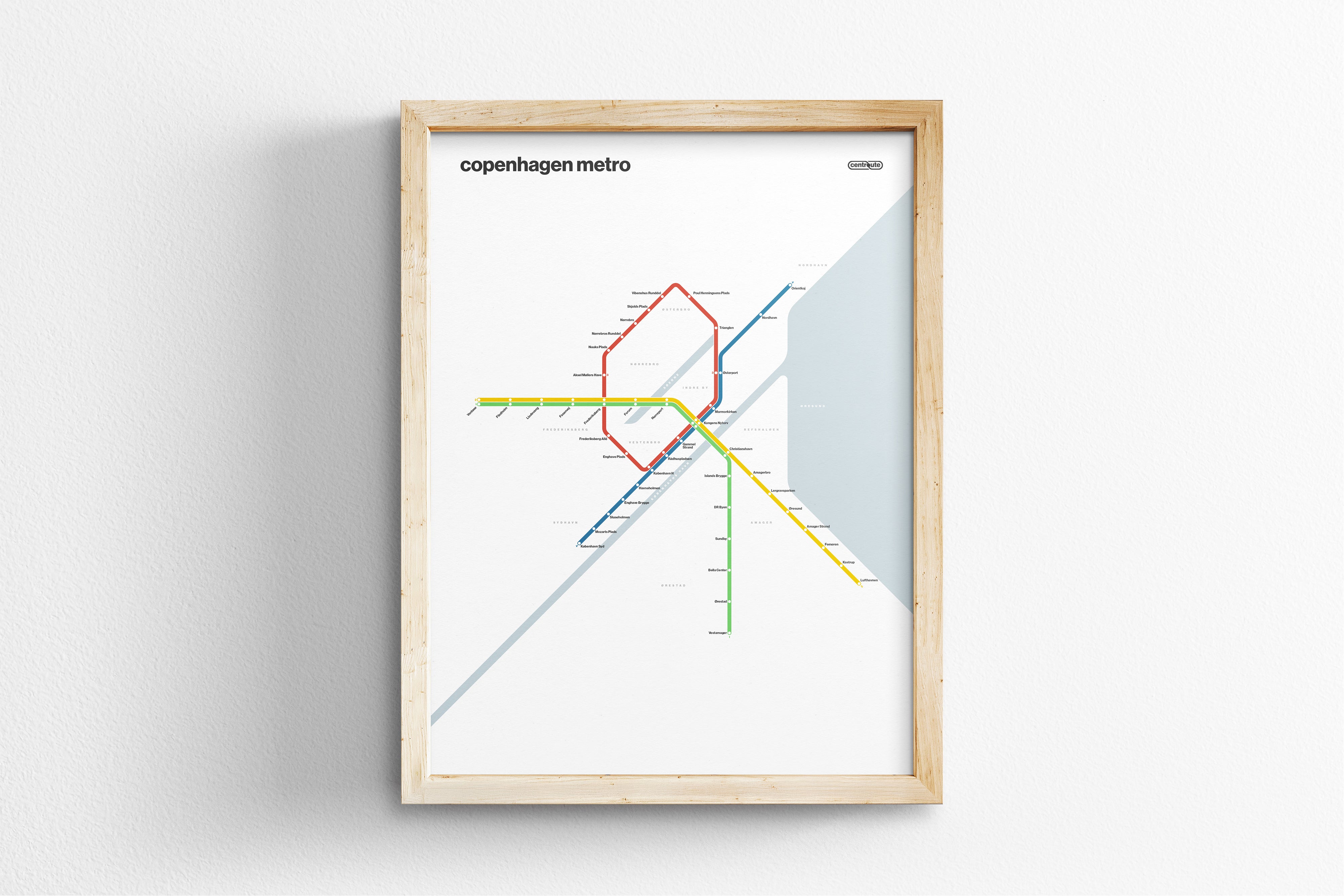 Copenhagen Metro / Light Mode System Map