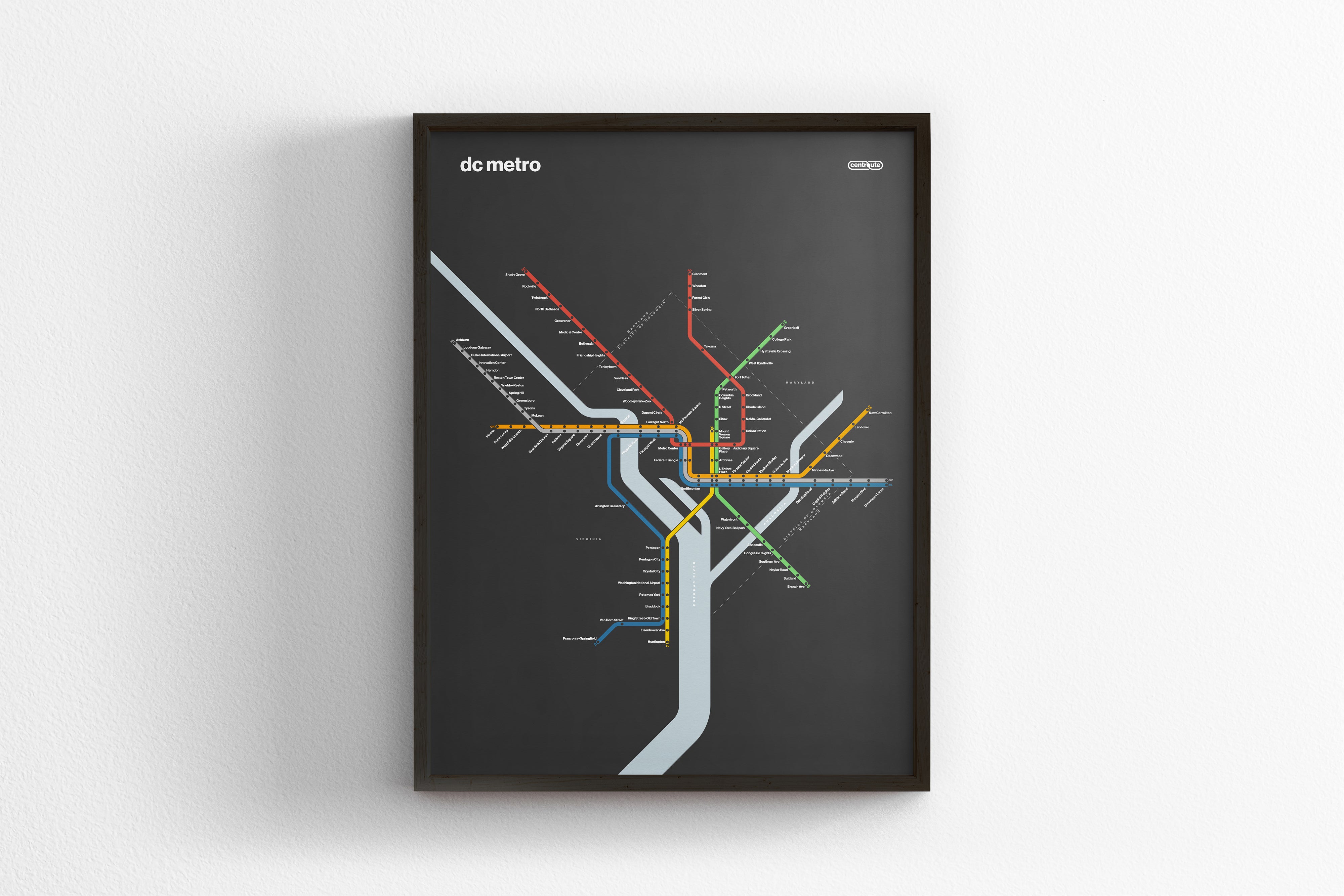 DC Metro / Dark Mode System Map