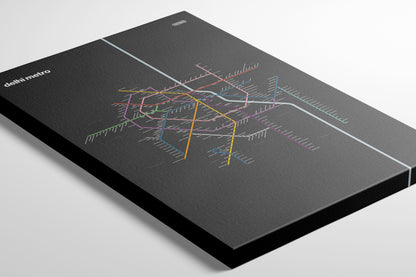 Delhi Metro / Dark Mode System Map / English
