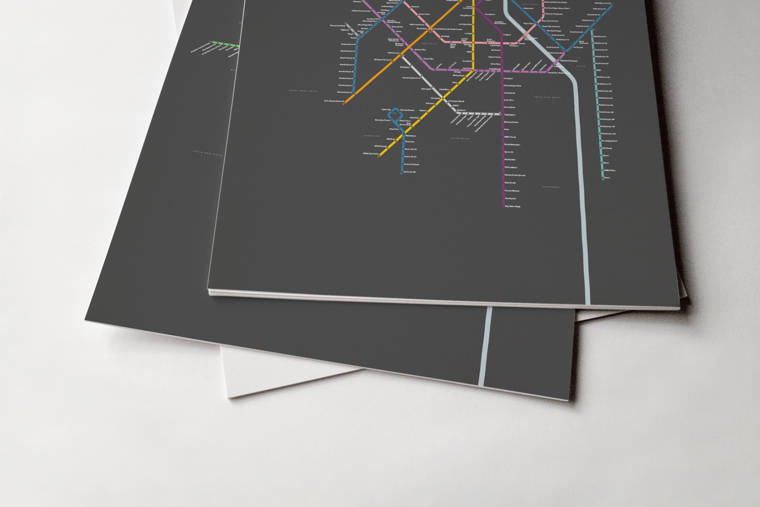 Delhi Metro / Dark Mode System Map / English