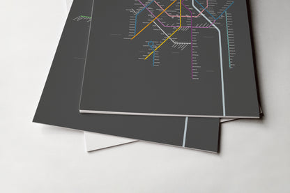 Delhi Metro / Dark Mode System Map / English