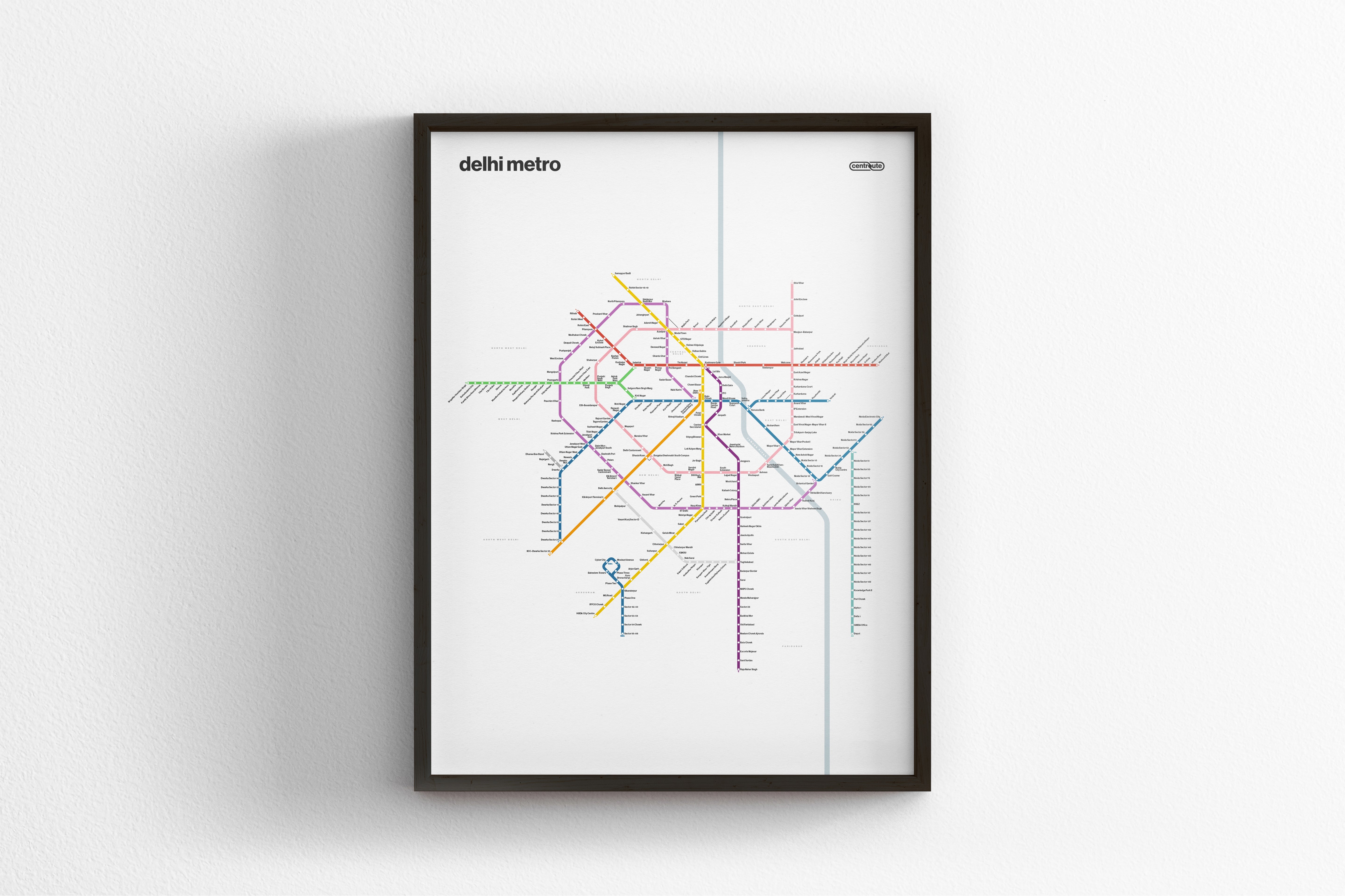 Delhi Metro / Light Mode System Map / English