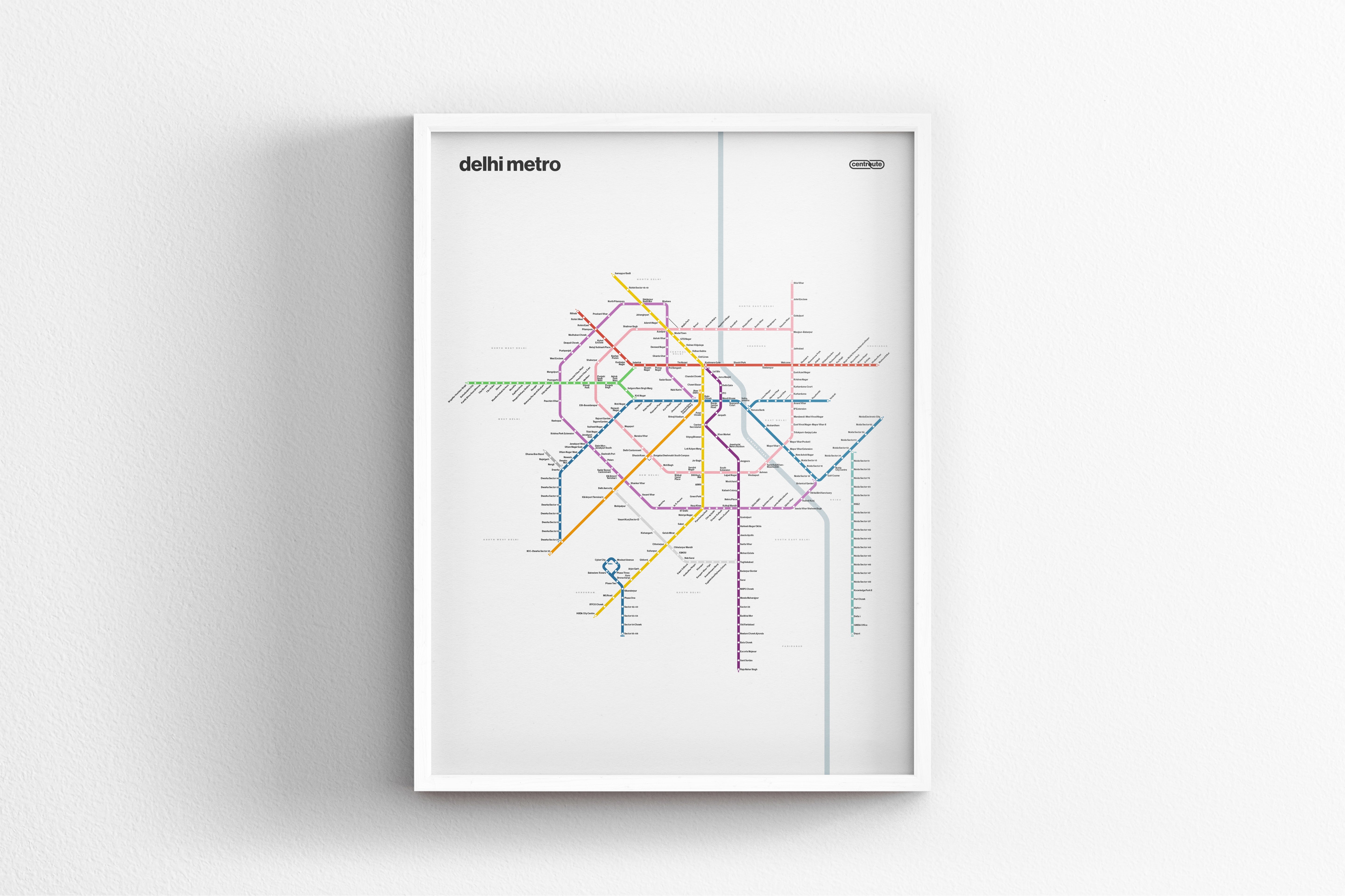Delhi Metro / Light Mode System Map / English