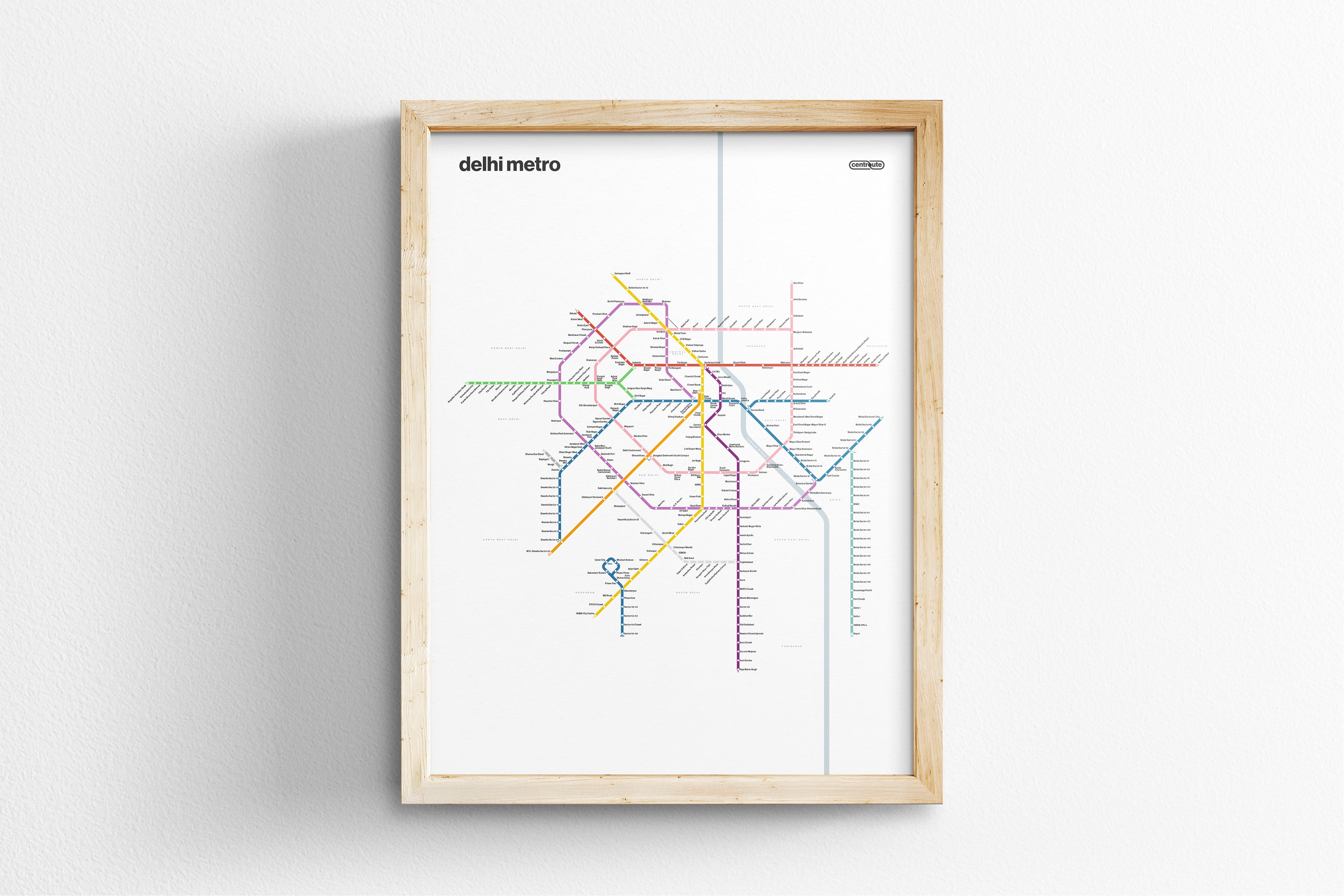 Delhi Metro / Light Mode System Map / English