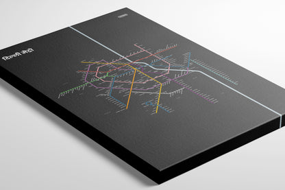 Delhi Metro / Dark Mode System Map / Hindi