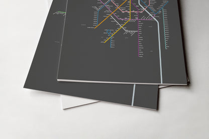 Delhi Metro / Dark Mode System Map / Hindi