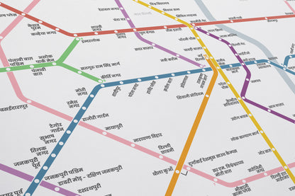 Delhi Metro / Light Mode System Map / Hindi