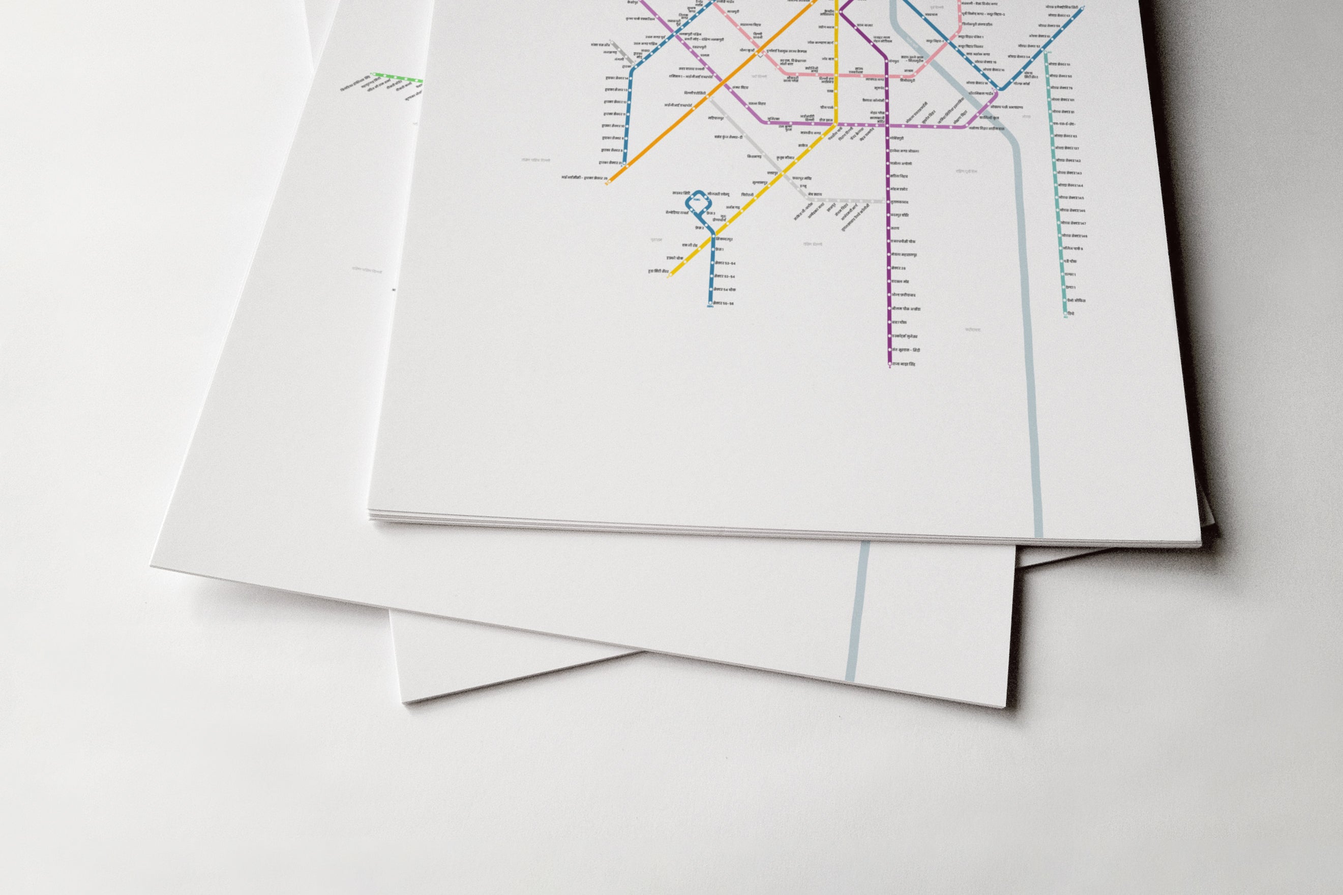 Delhi Metro / Light Mode System Map / Hindi
