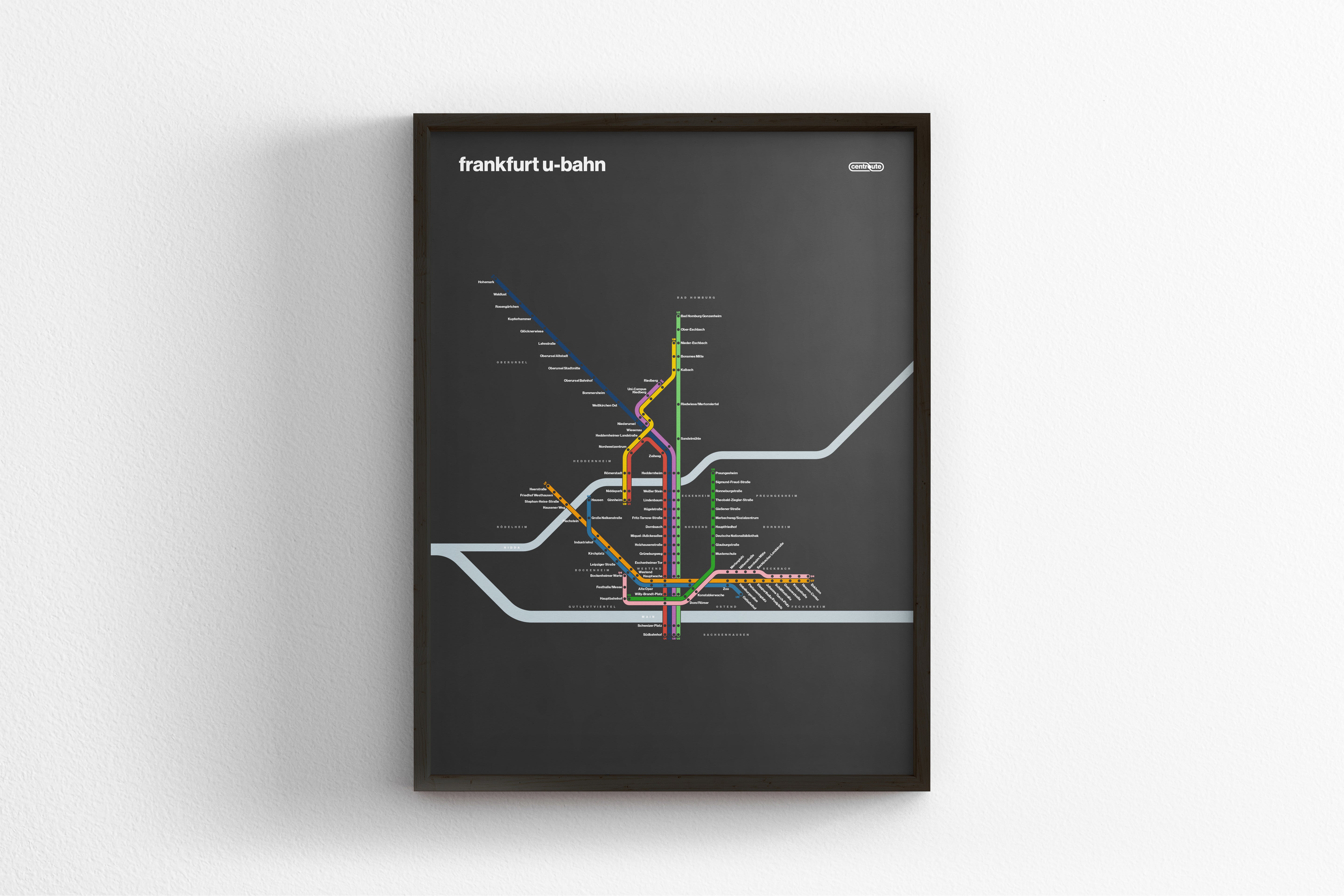 Frankfurt U-bahn / Dark Mode System Map
