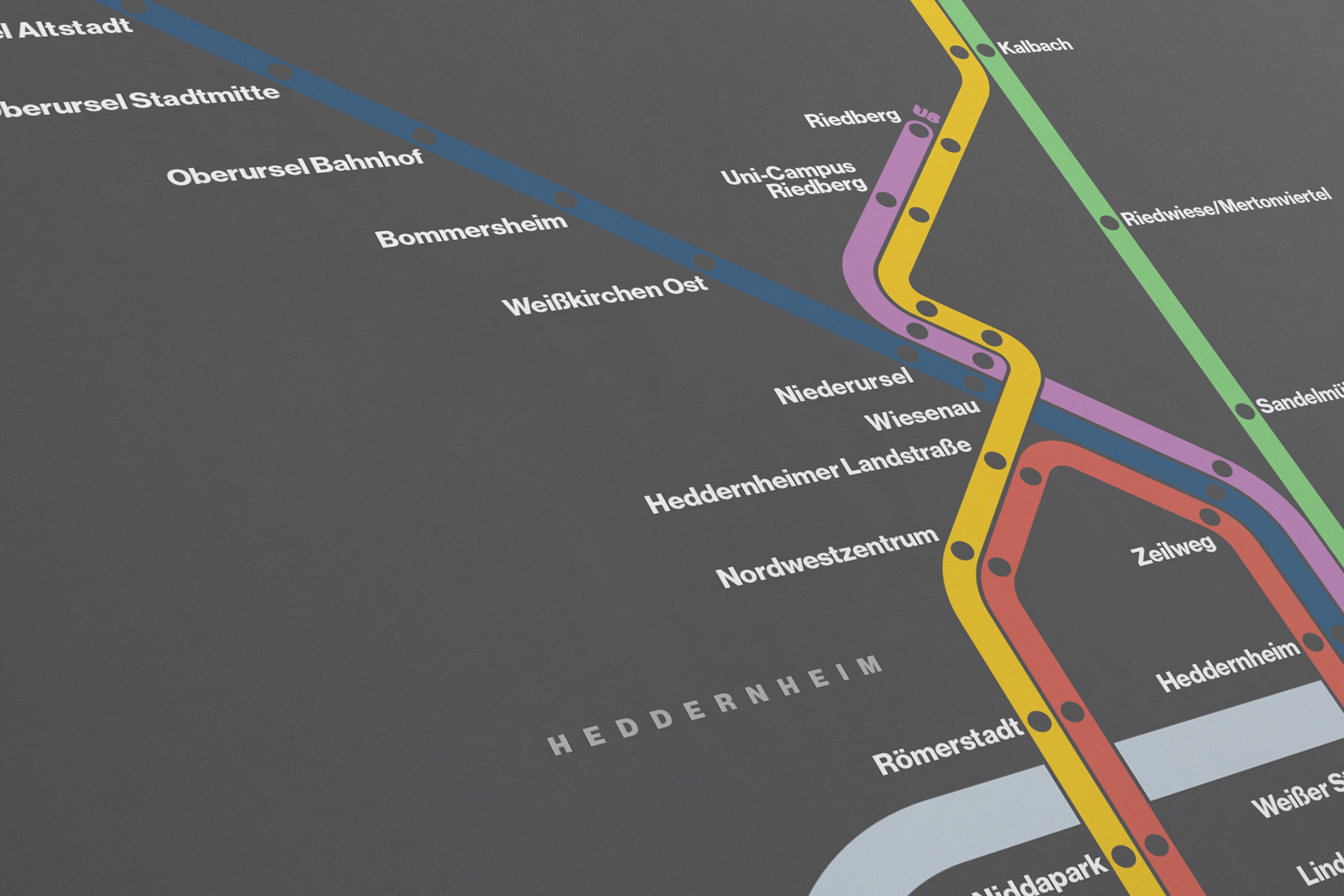 Frankfurt U-bahn / Dark Mode System Map