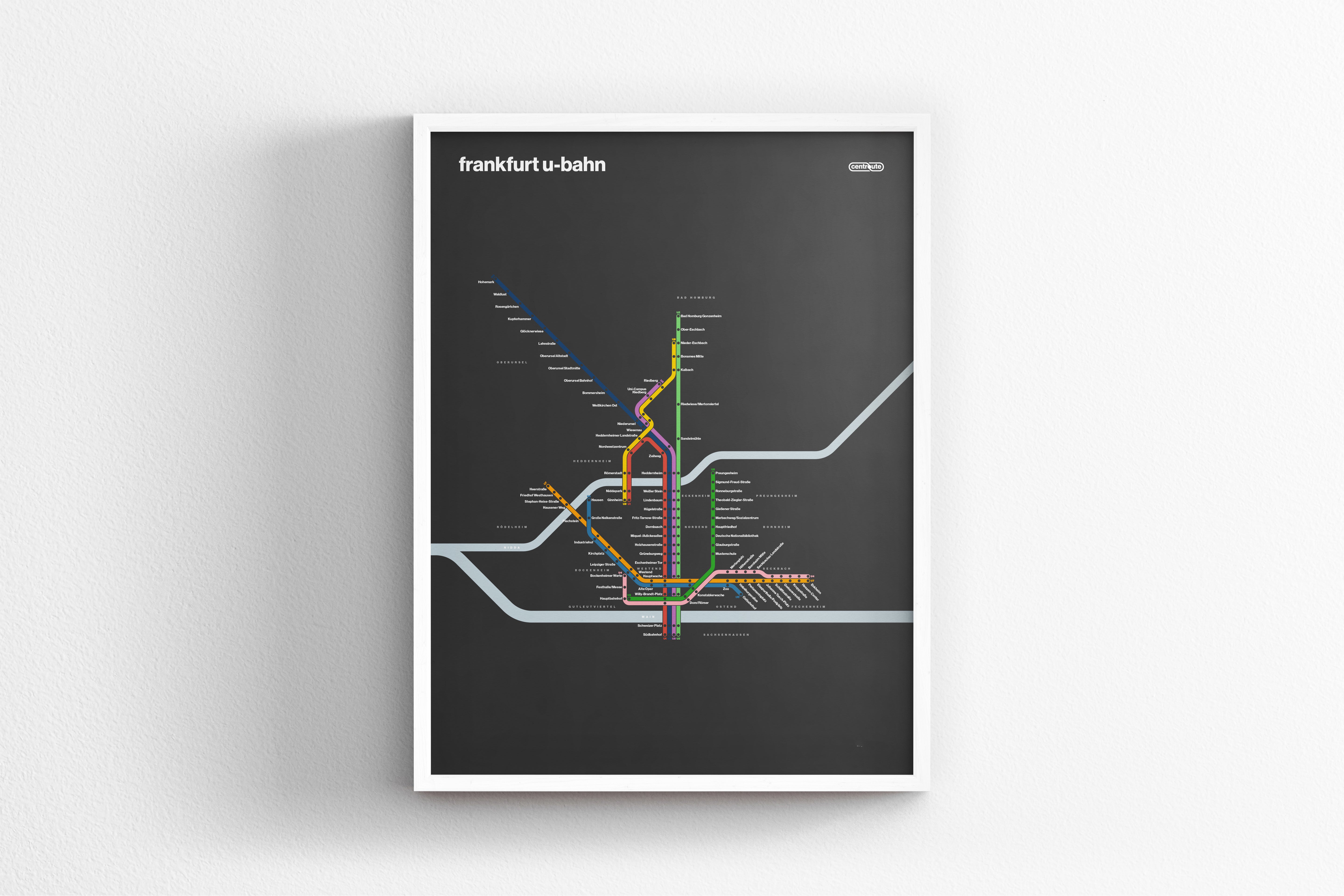 Frankfurt U-bahn / Dark Mode System Map