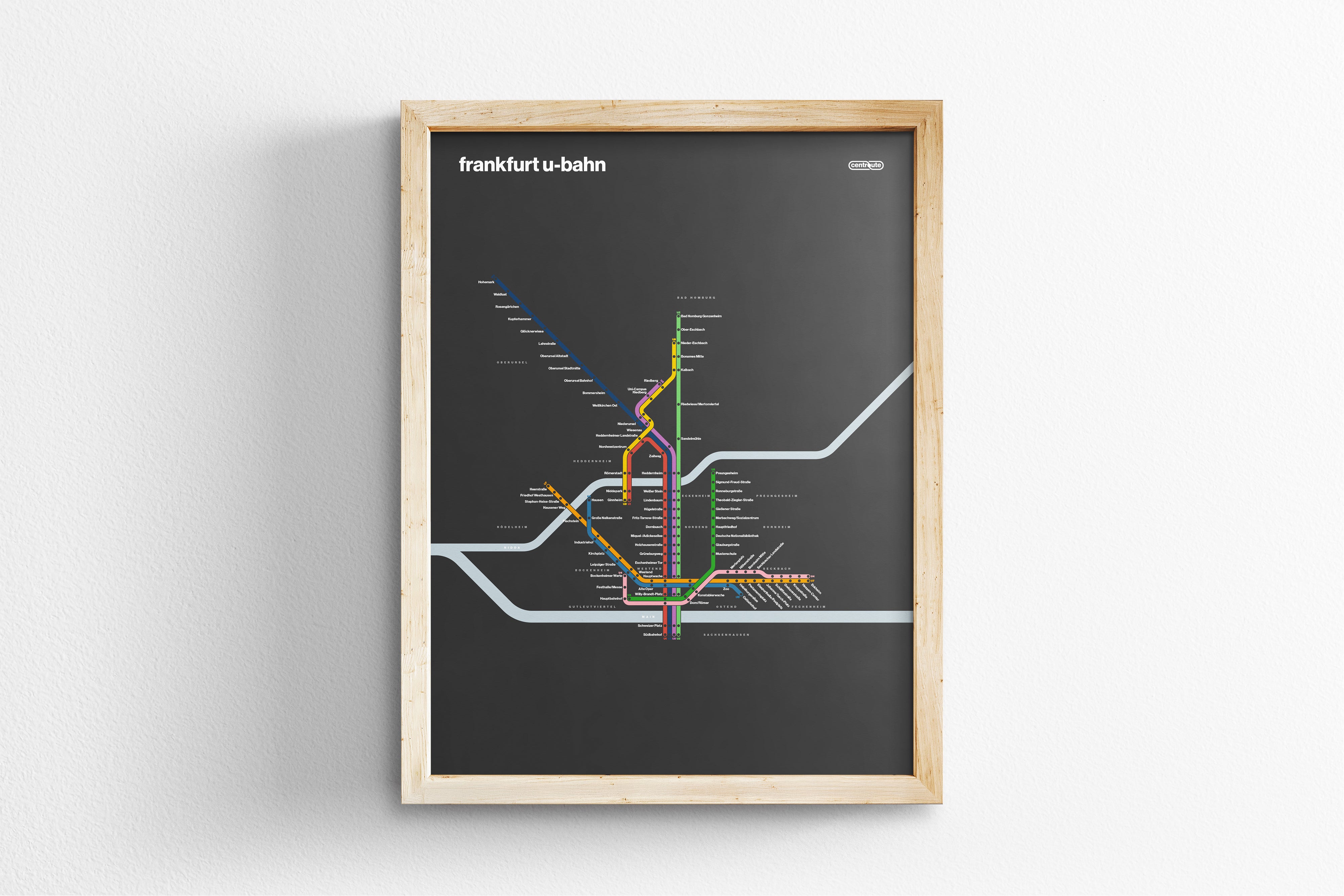 Frankfurt U-bahn / Dark Mode System Map