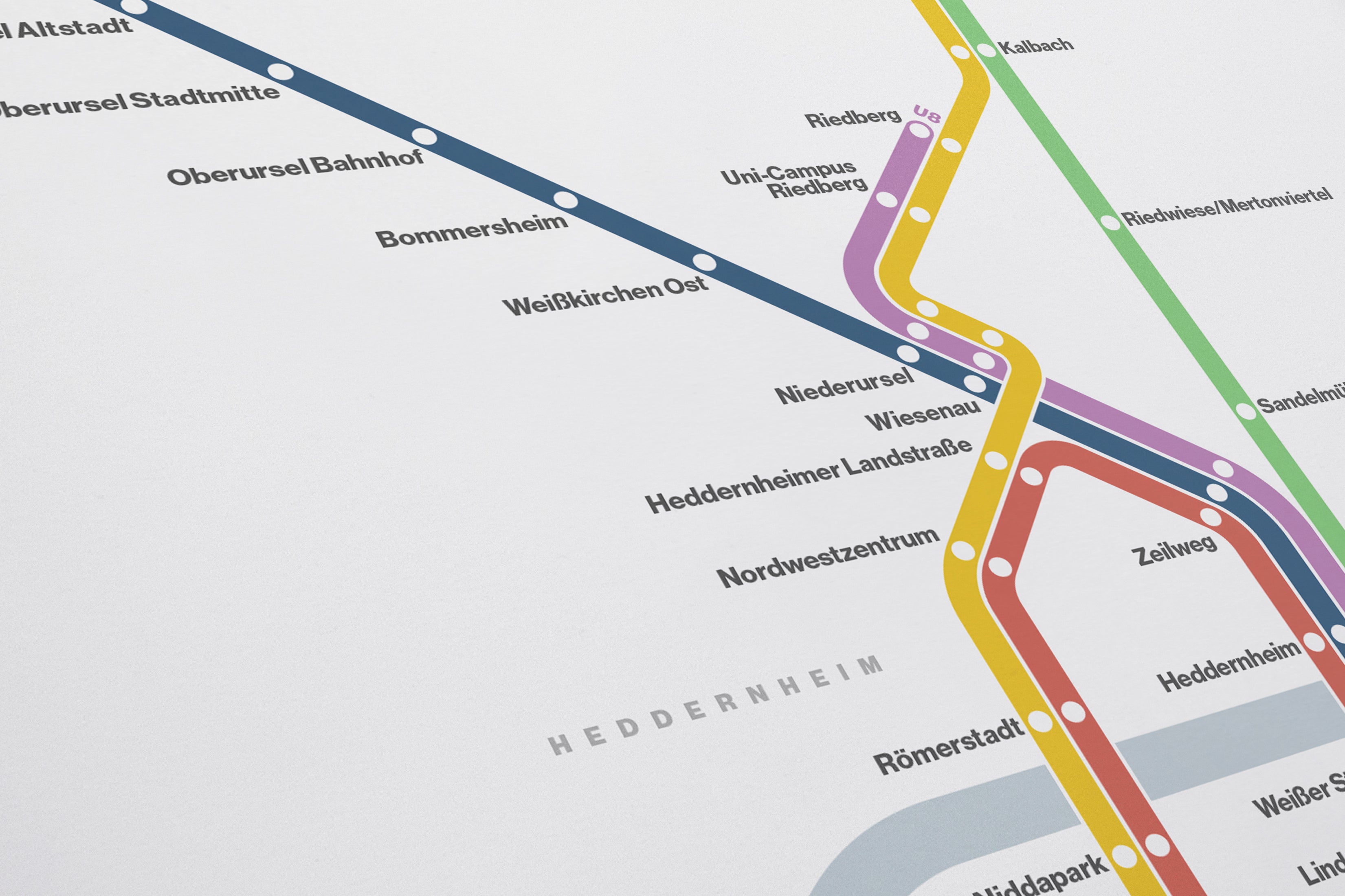 Frankfurt U-bahn / Light Mode System Map