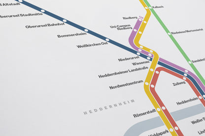 Frankfurt U-bahn / Light Mode System Map