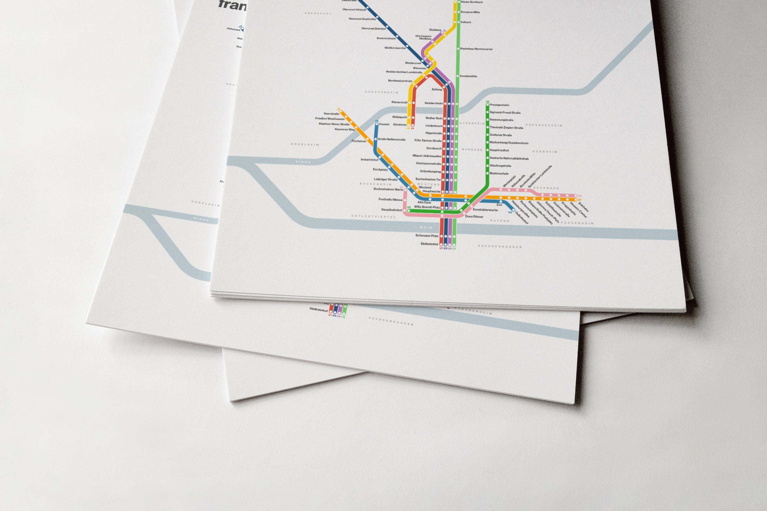 Frankfurt U-bahn / Light Mode System Map