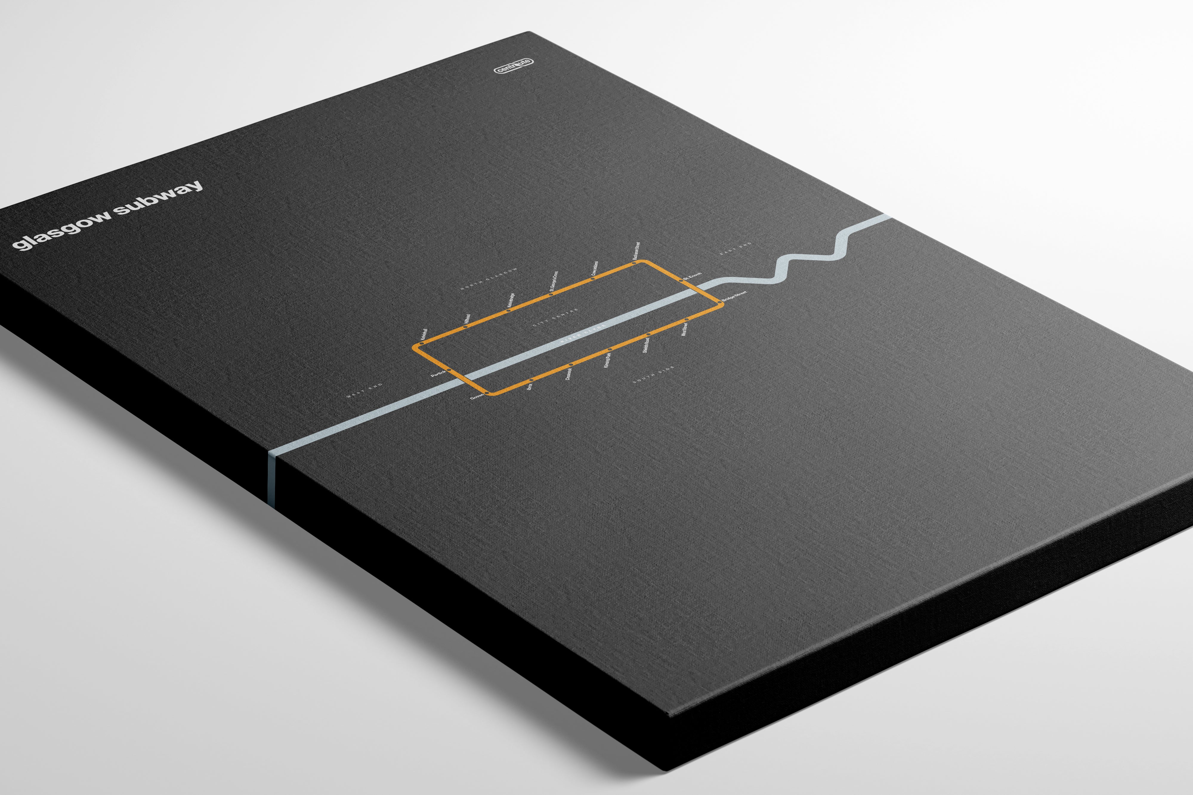 Glasgow Subway / Dark Mode System Map