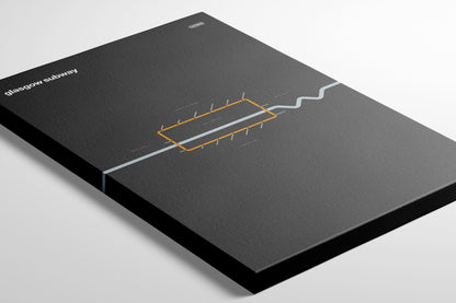 Glasgow Subway / Dark Mode System Map