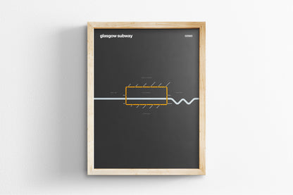 Glasgow Subway / Dark Mode System Map