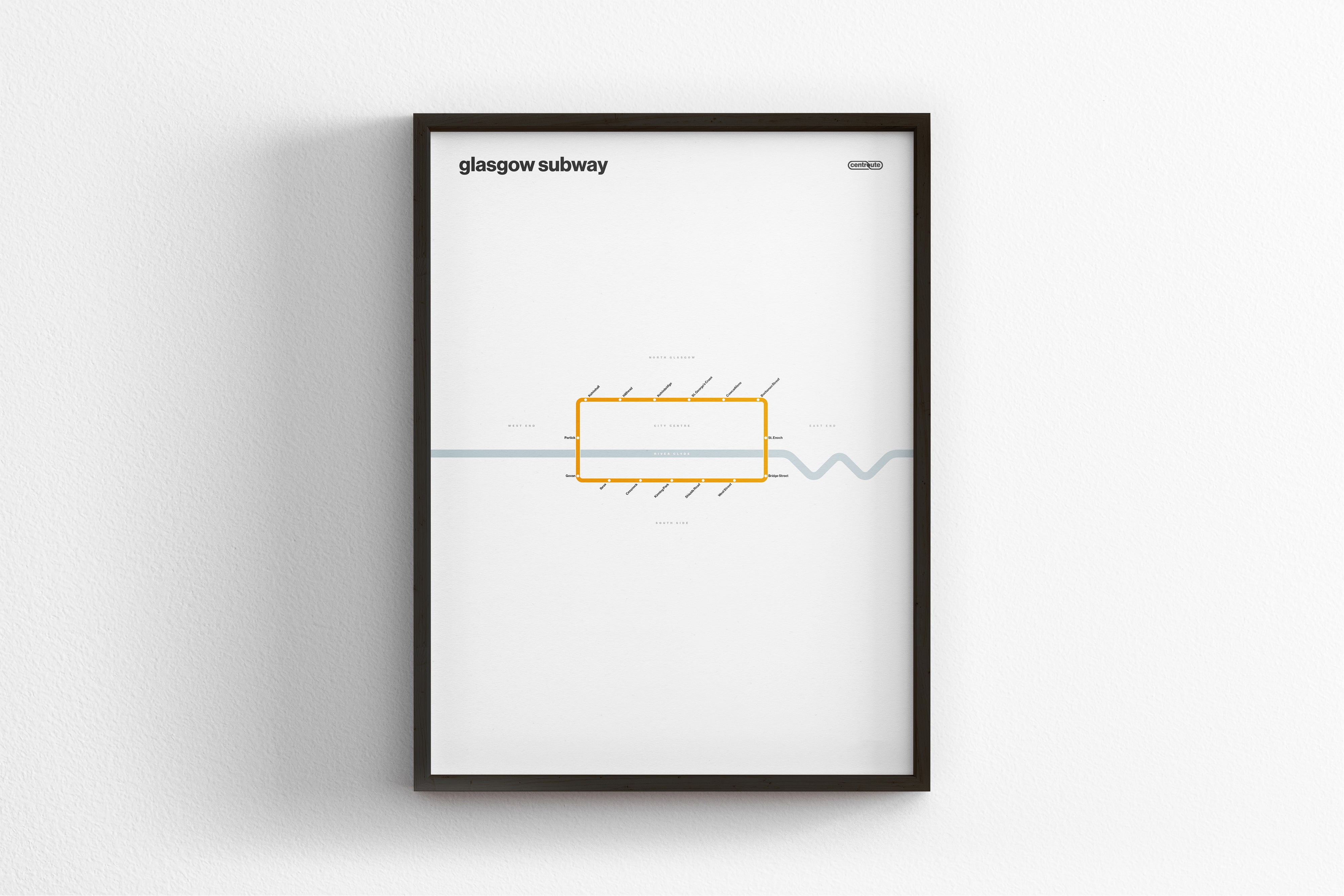 Glasgow Subway / Light Mode System Map
