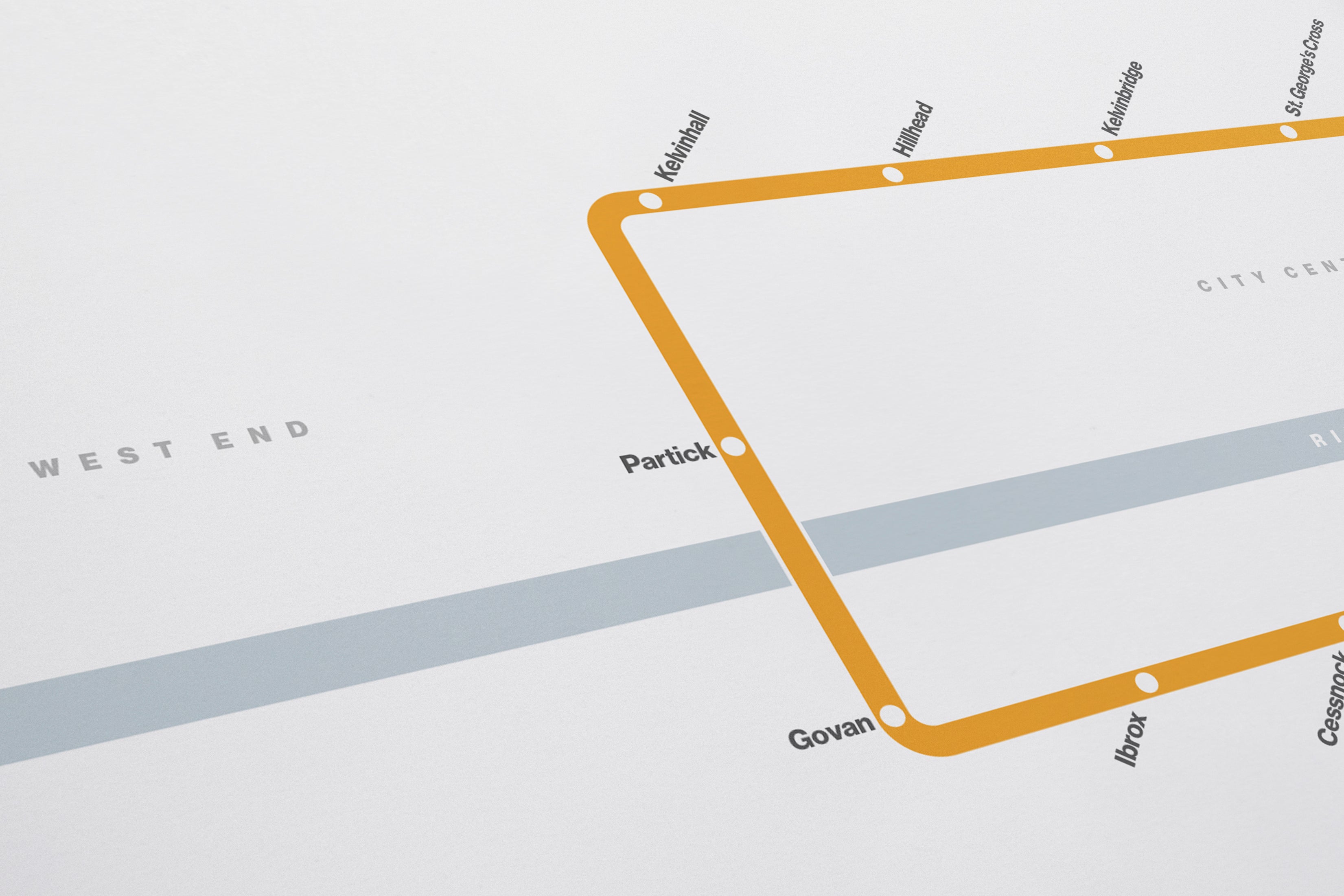 Glasgow Subway / Light Mode System Map