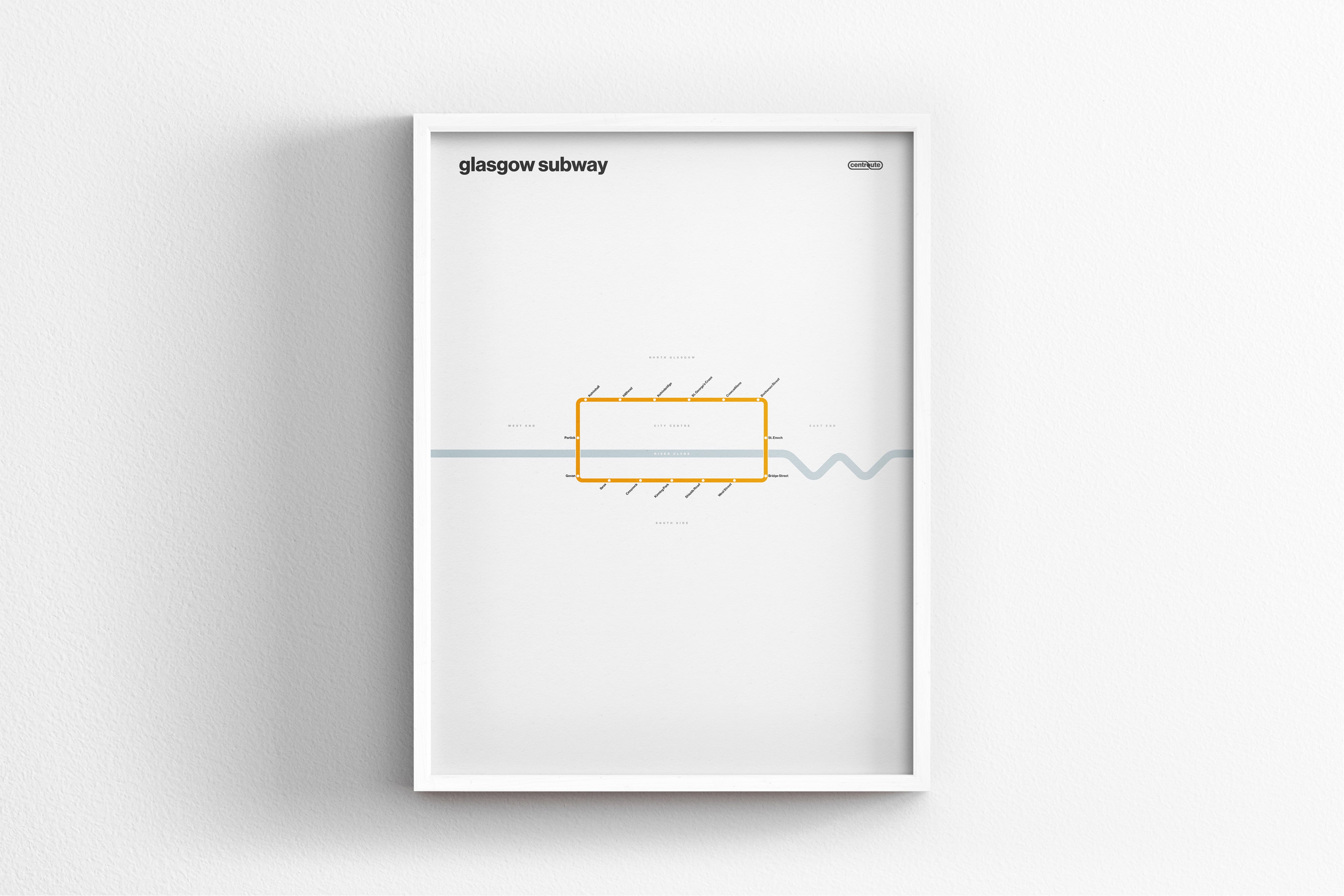 Glasgow Subway / Light Mode System Map