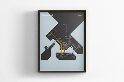 Hong Kong MTR 港鐵 港铁 / Dark Mode System Map