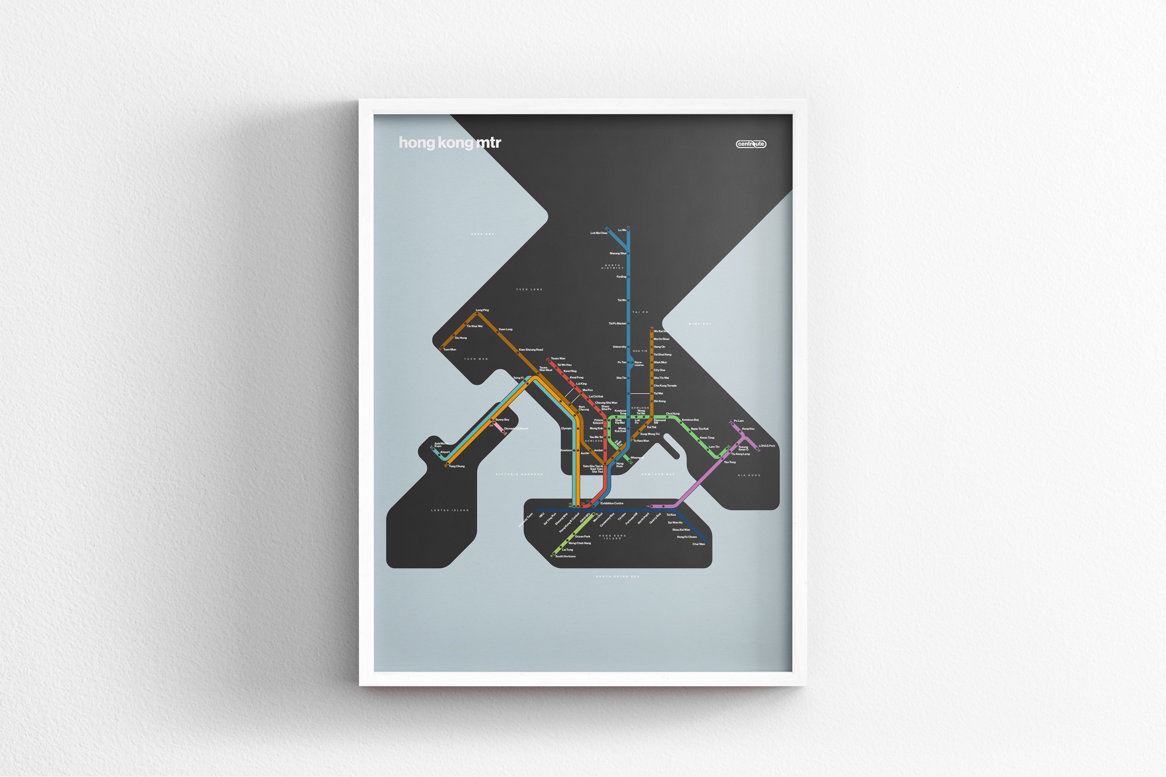 Hong Kong MTR 港鐵 港铁 / Dark Mode System Map