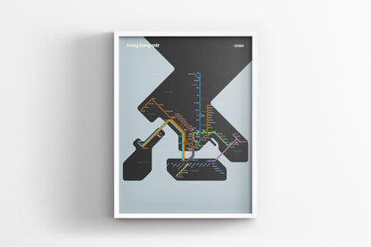 Hong Kong MTR 港鐵 港铁 / Dark Mode System Map