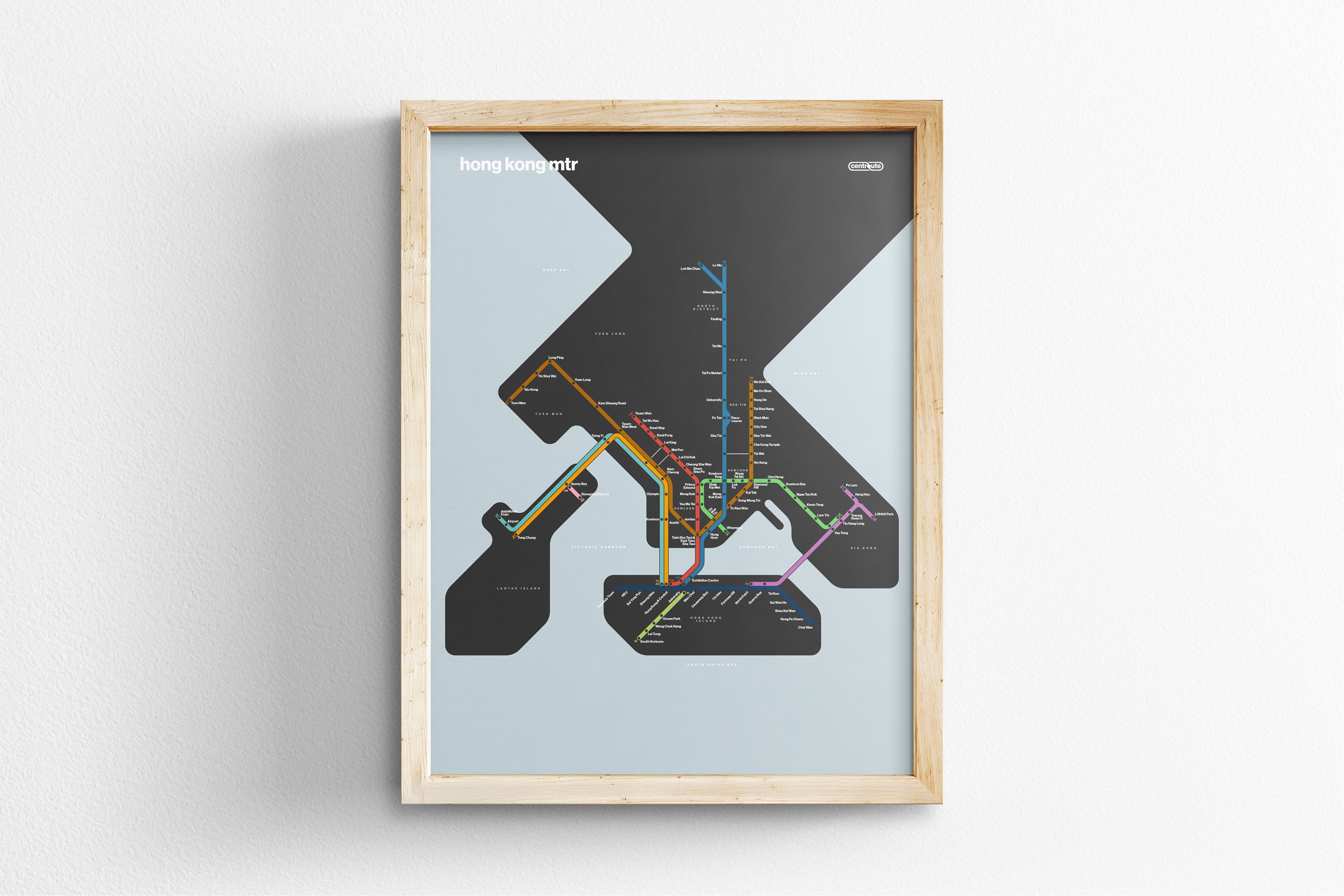 Hong Kong MTR 港鐵 港铁 / Dark Mode System Map
