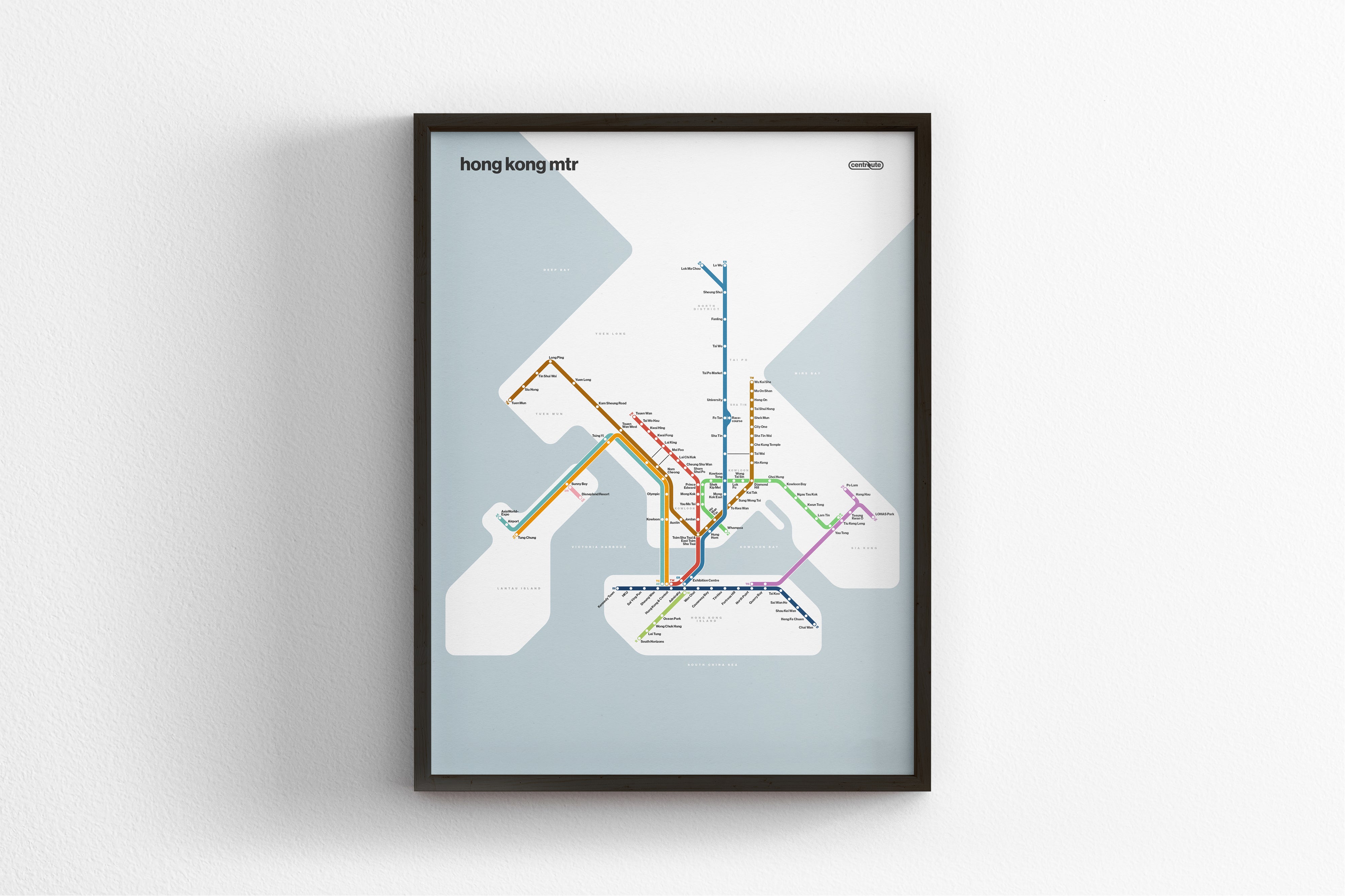 Hong Kong MTR 港鐵 港铁 / Light Mode System Map
