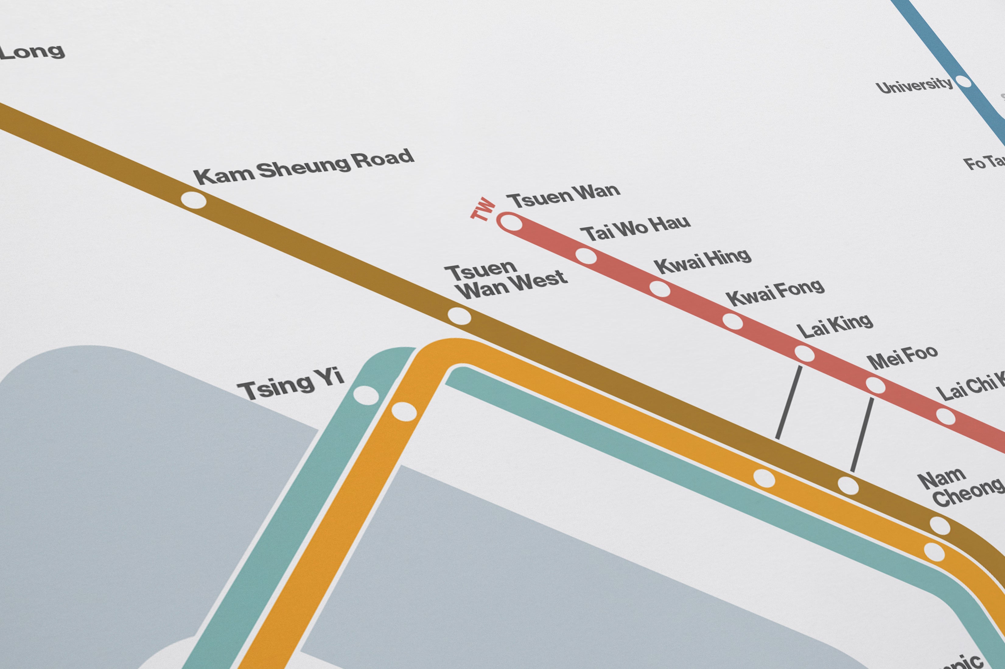Hong Kong MTR 港鐵 港铁 / Light Mode System Map