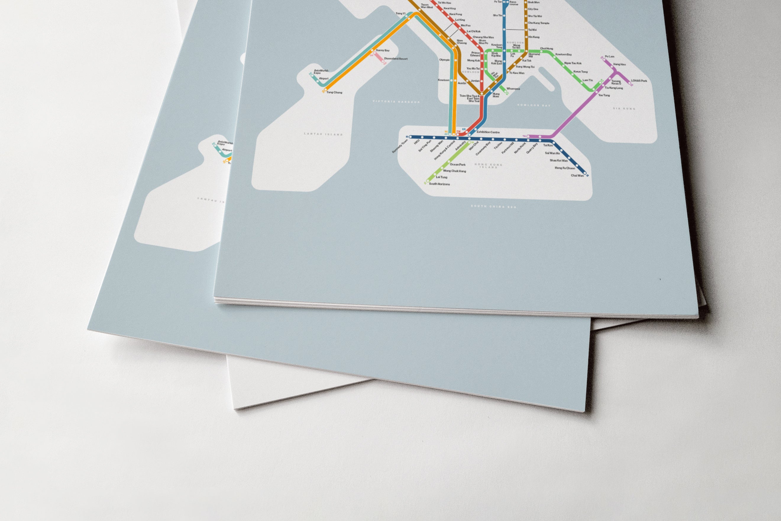 Hong Kong MTR 港鐵 港铁 / Light Mode System Map