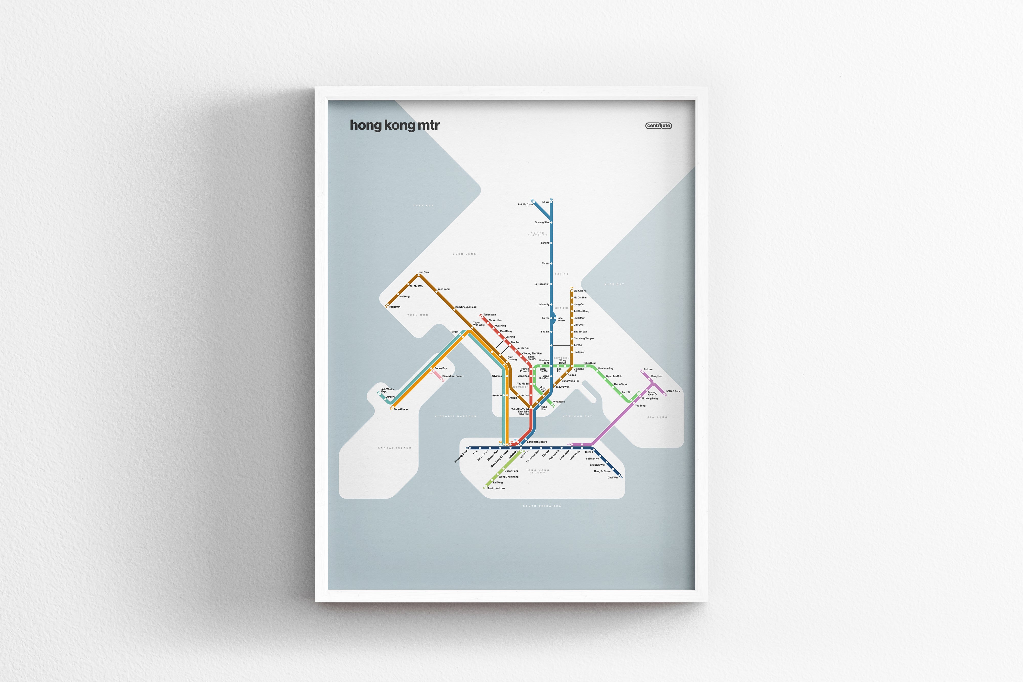 Hong Kong MTR 港鐵 港铁 / Light Mode System Map