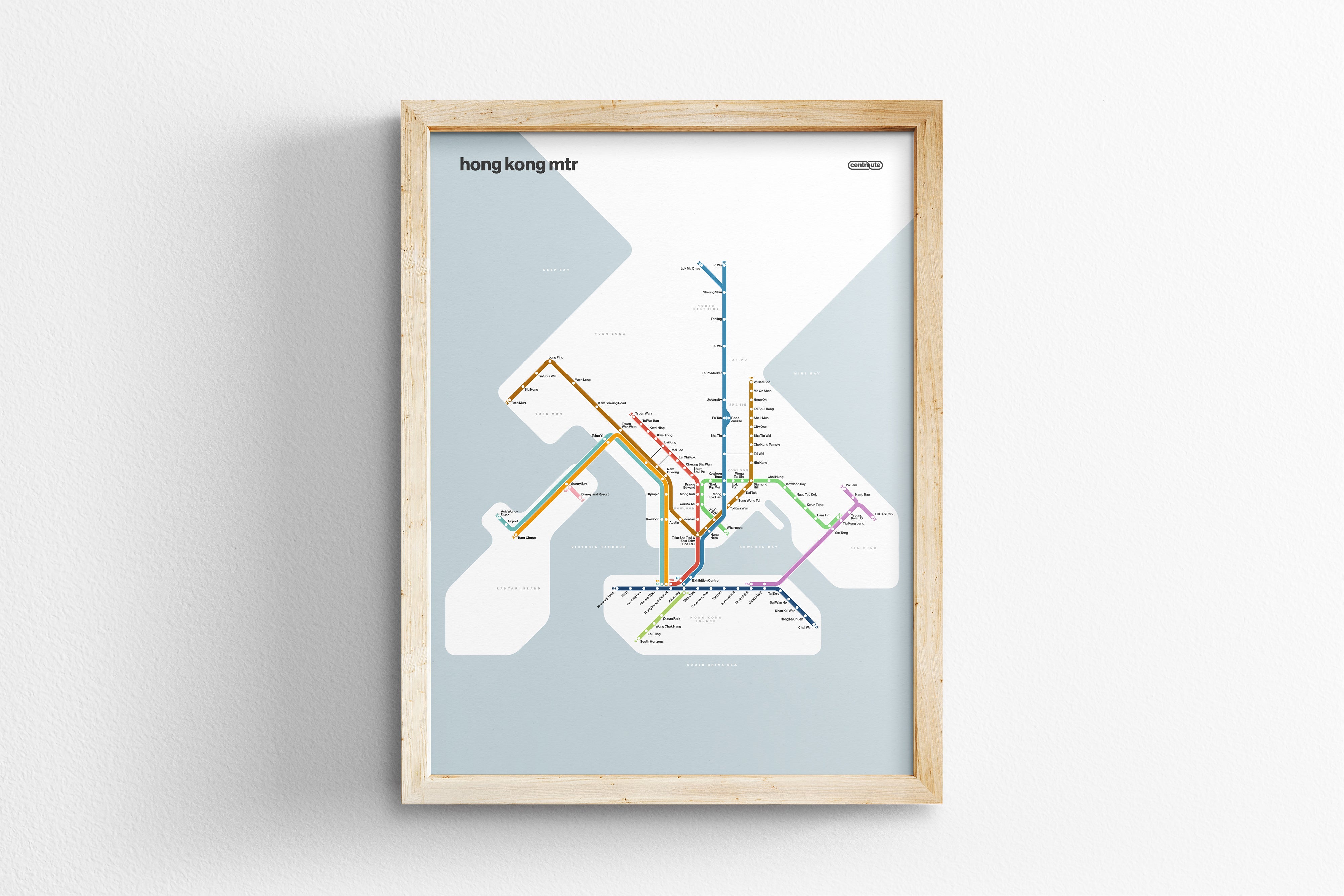 Hong Kong MTR 港鐵 港铁 / Light Mode System Map