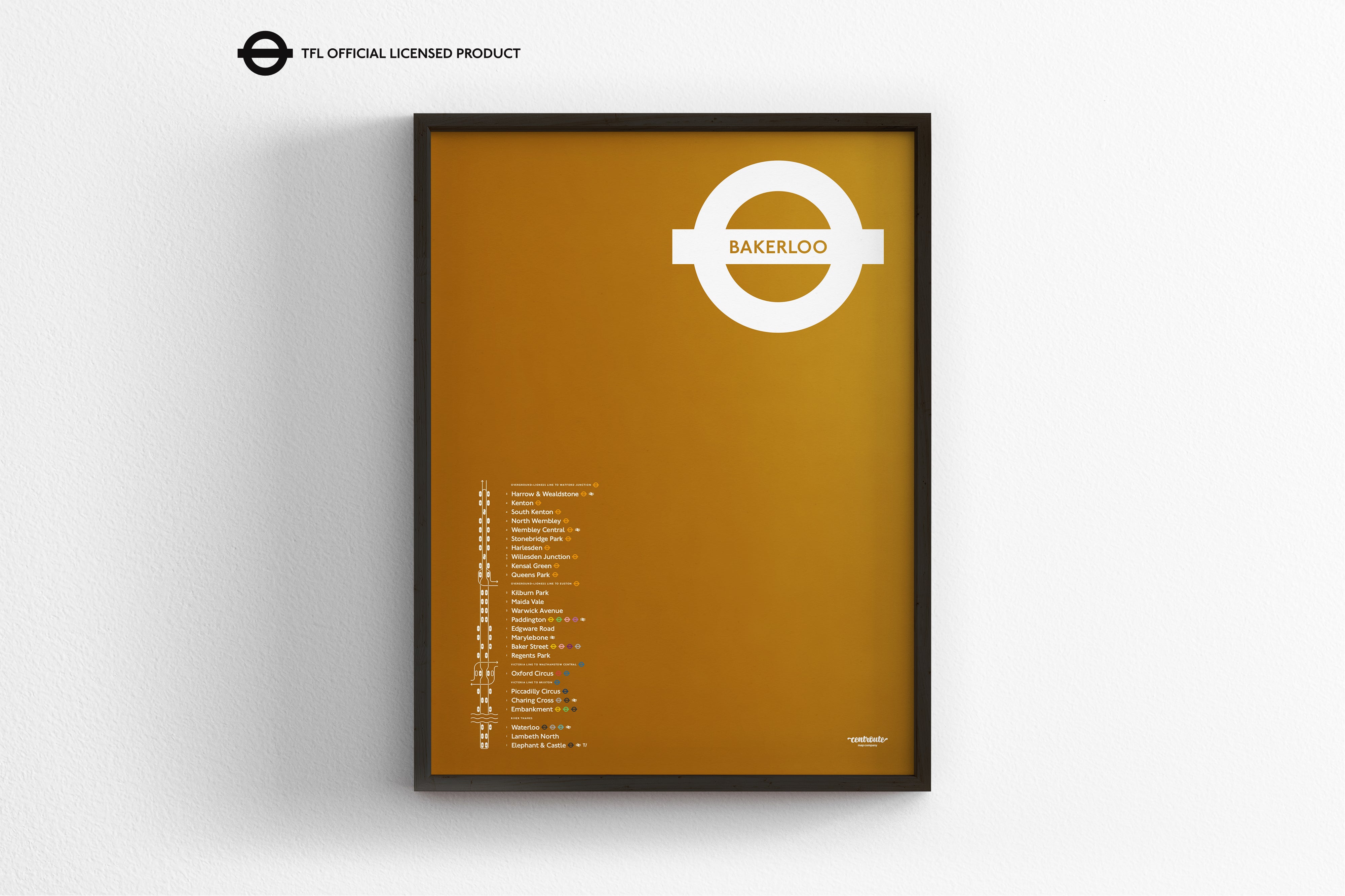 Bakerloo Line Map / London Underground – Centroute Map Company