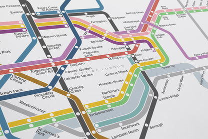 London Underground Tube Map / Light Mode System Map / Horizontal