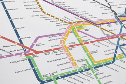 London Underground / Light Mode System Map / Vertical