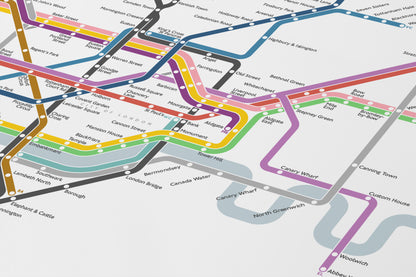 London Underground / Light Mode System Map / Vertical
