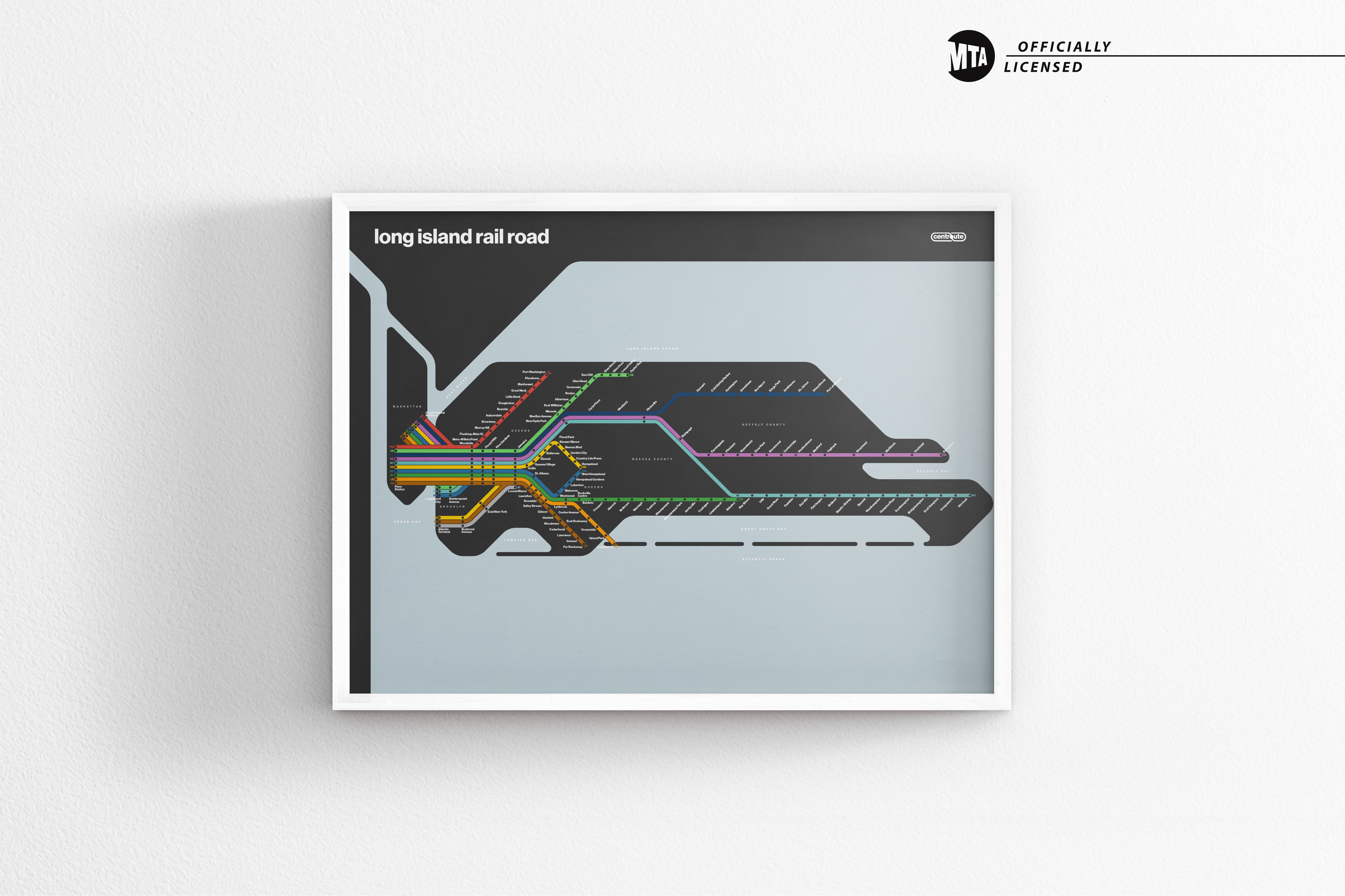 LIRR Long Island Rail Road / Dark Mode System Map