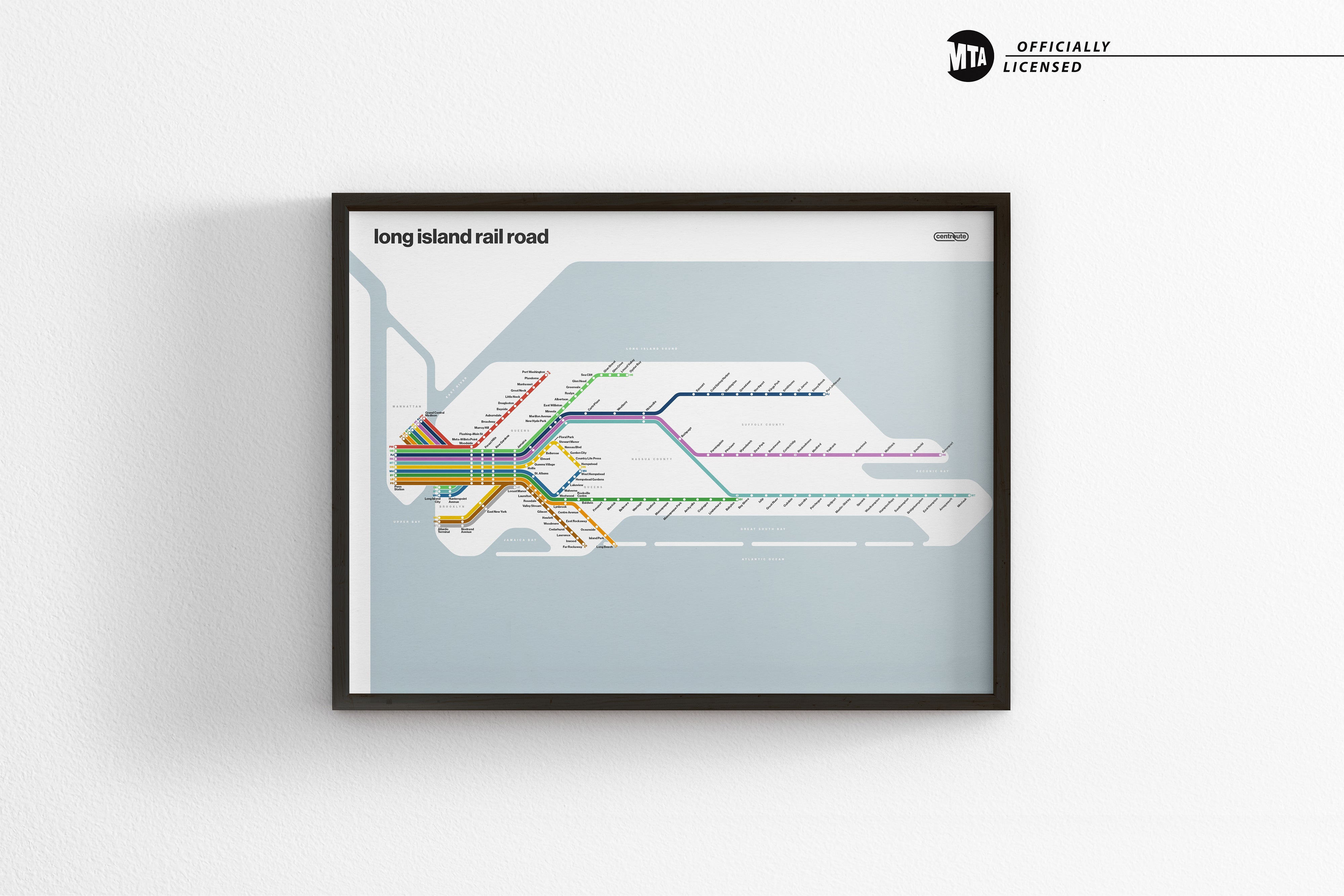 LIRR Long Island Rail Road / Light Mode System Map