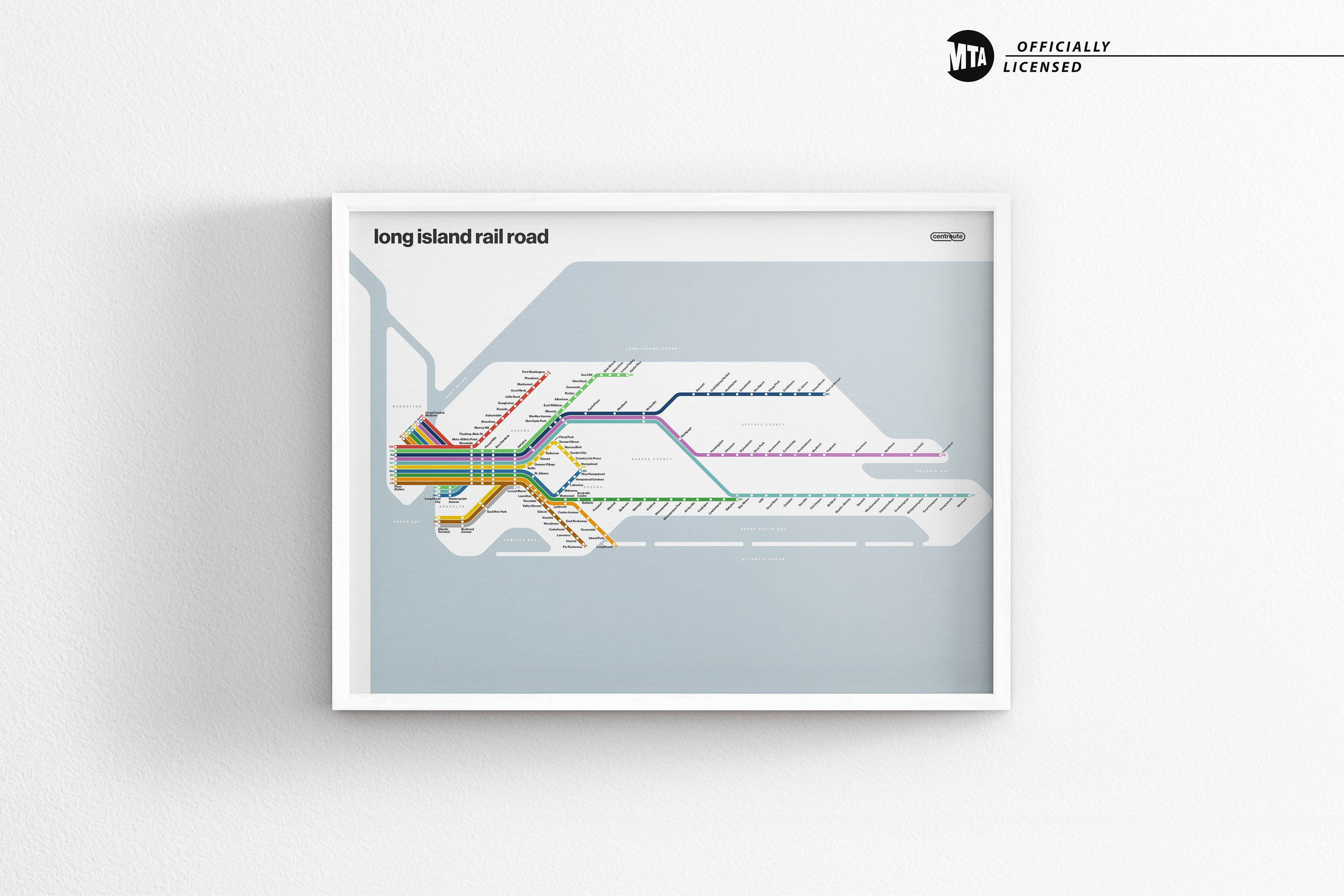 LIRR Long Island Rail Road / Light Mode System Map