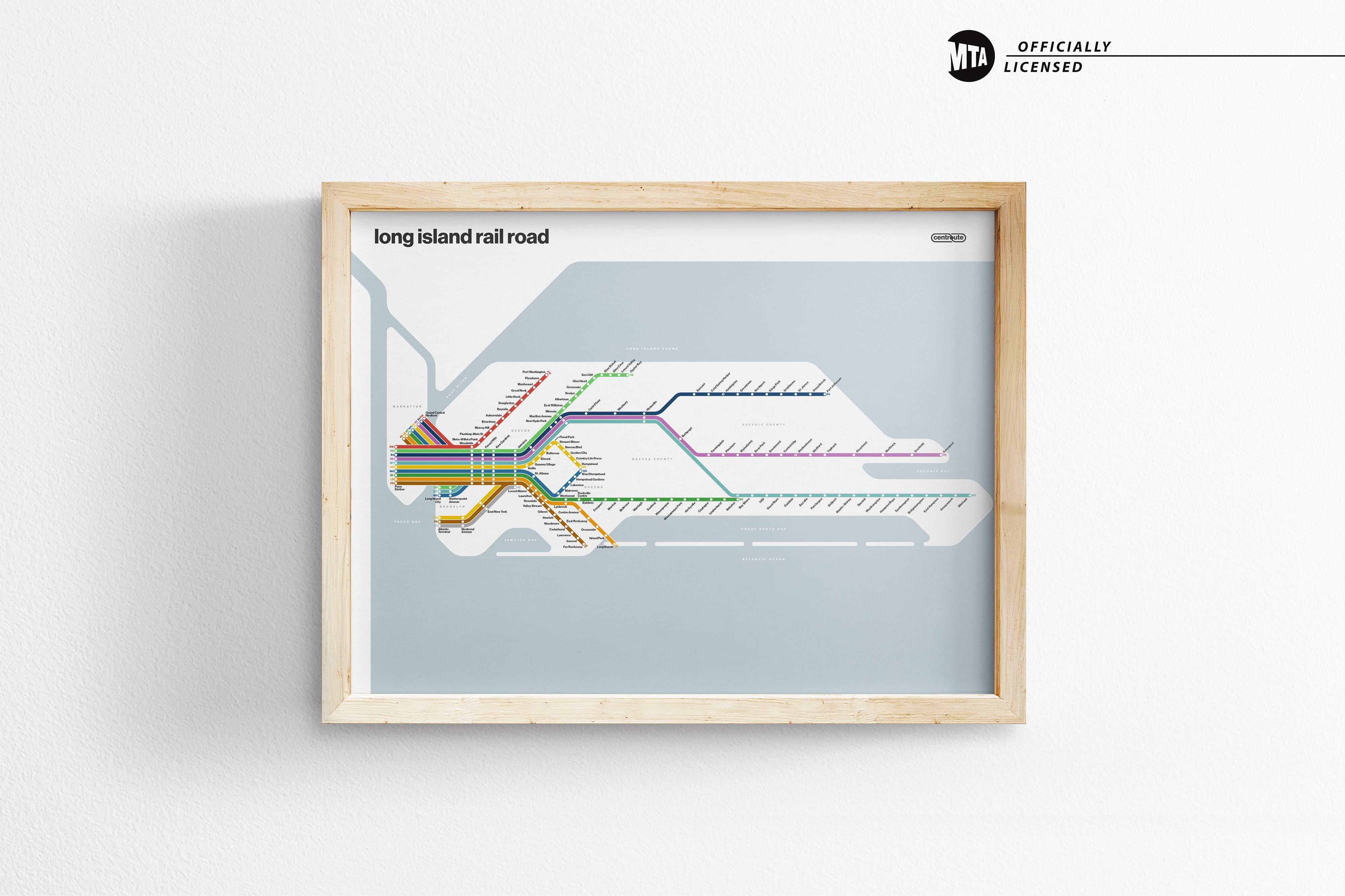 LIRR Long Island Rail Road / Light Mode System Map