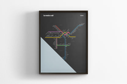 LA Metro Rail / Dark Mode System Map