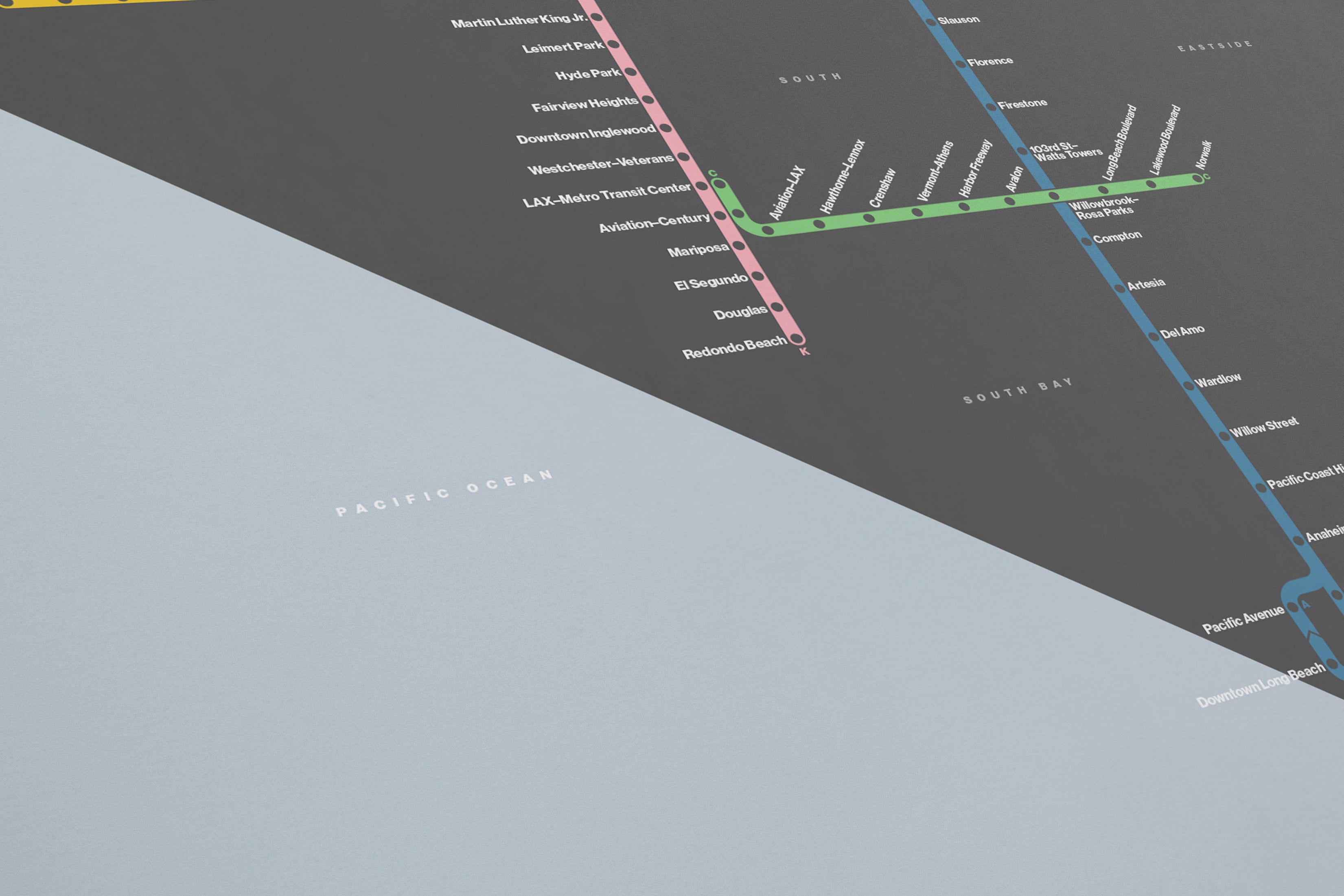 LA Metro Rail / Dark Mode System Map