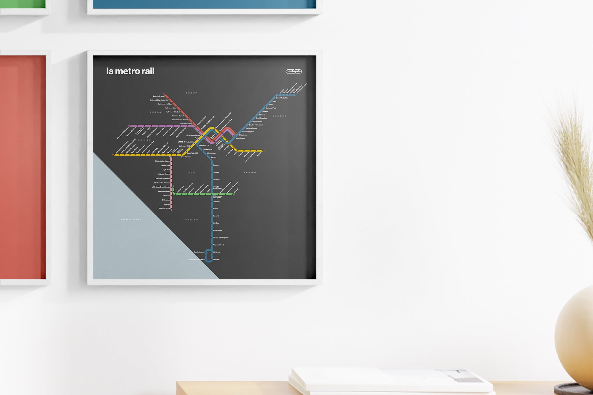 LA Metro Rail / Dark Mode System Map
