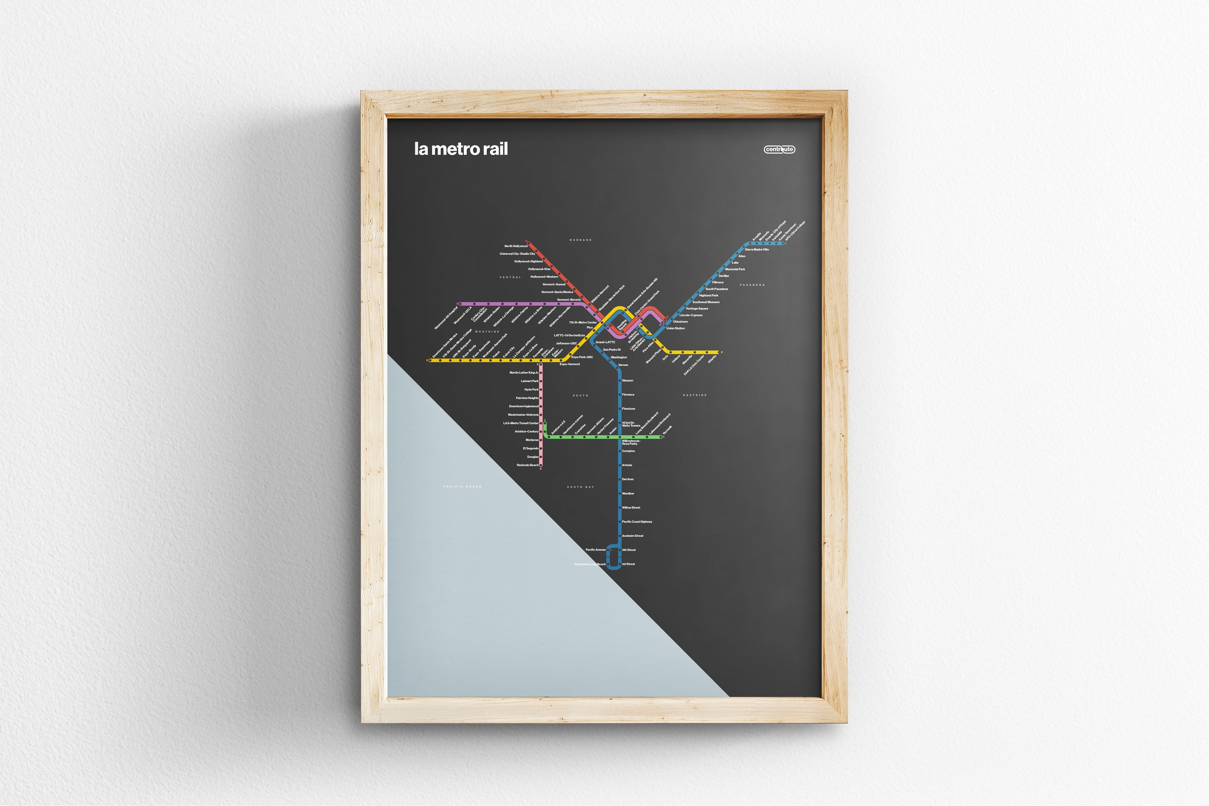 LA Metro Rail / Dark Mode System Map