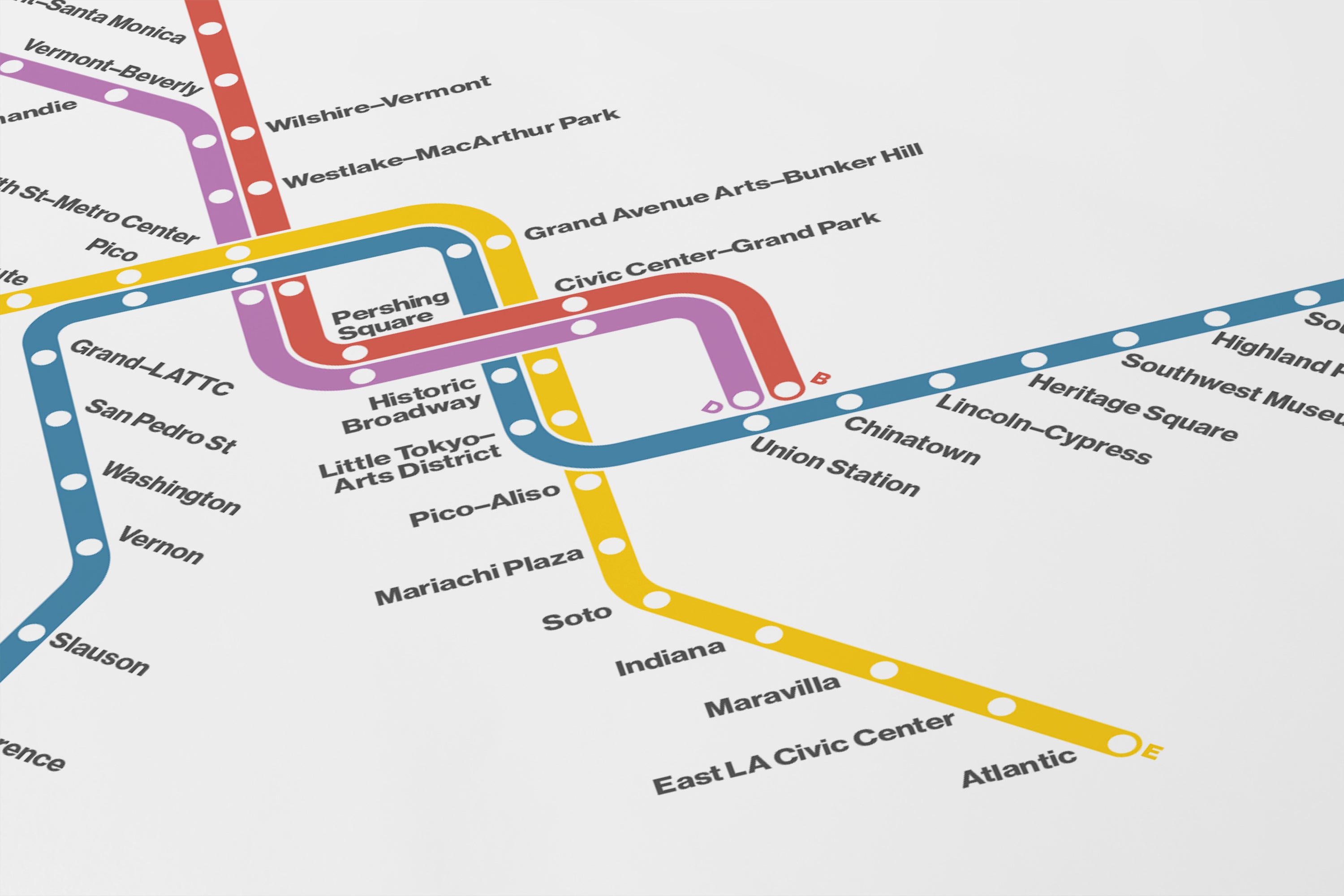 LA Metro Rail / Light Mode System Map